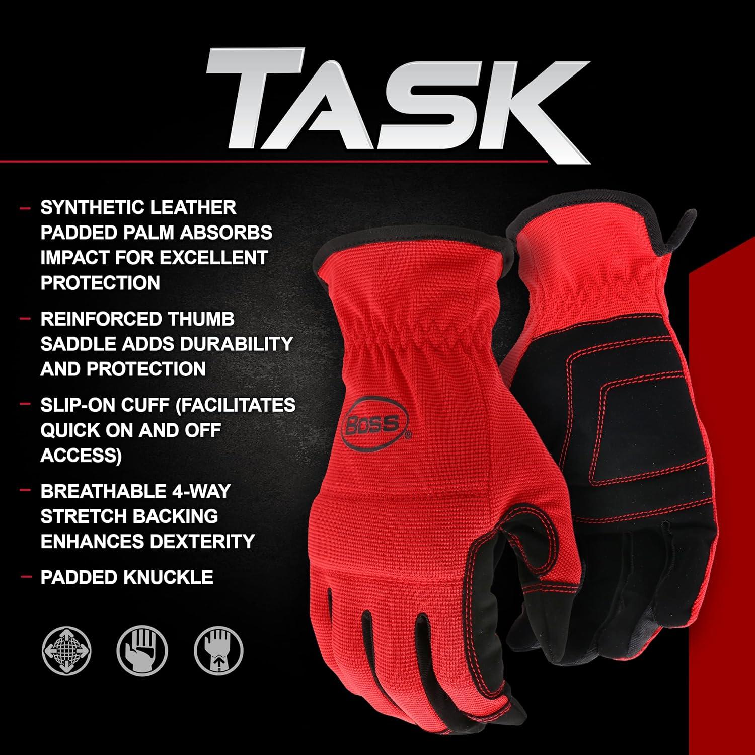 Guantes de Trabajo BOSS de Cuero Sintético 3-Pack XL