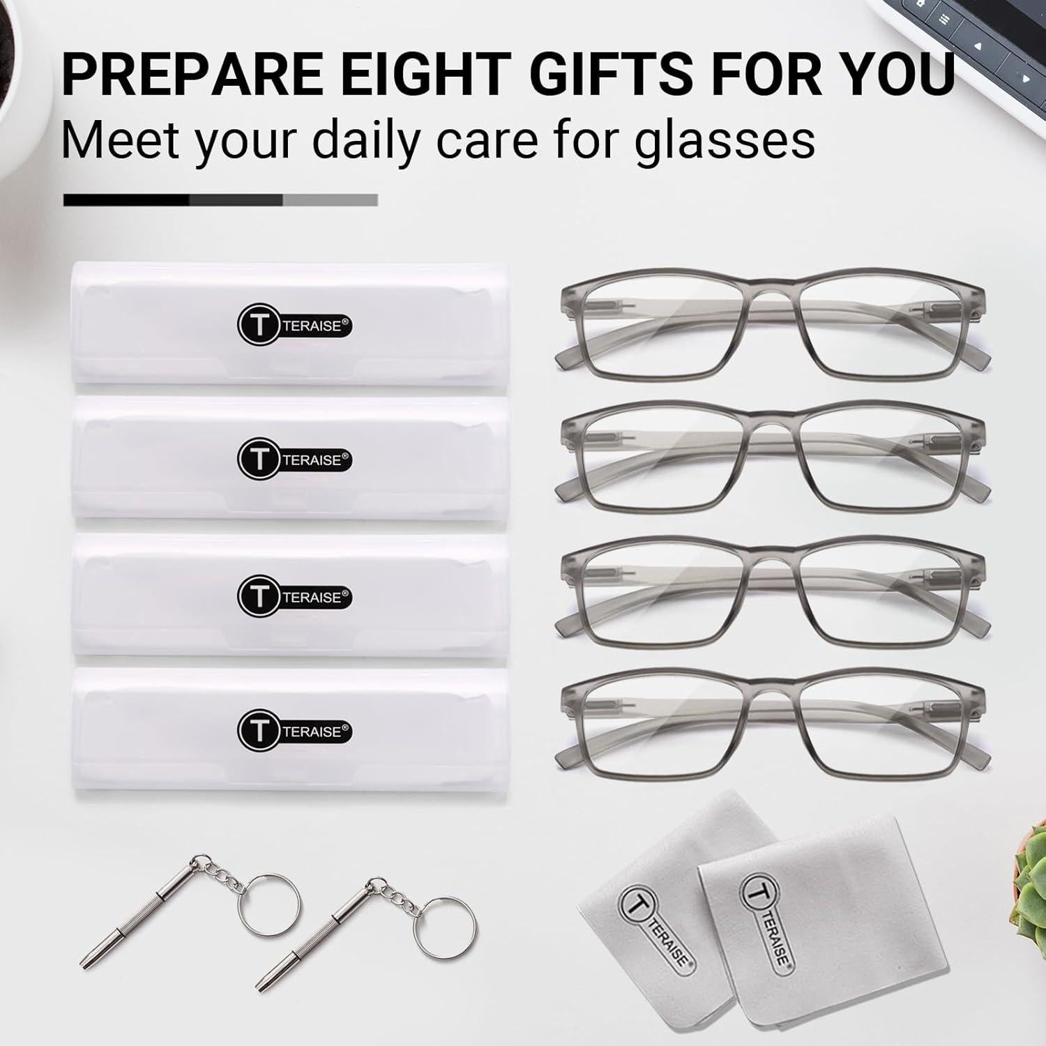 Gafas de Lectura TERAISE 4-Pack Antiluz Azul 3.0x