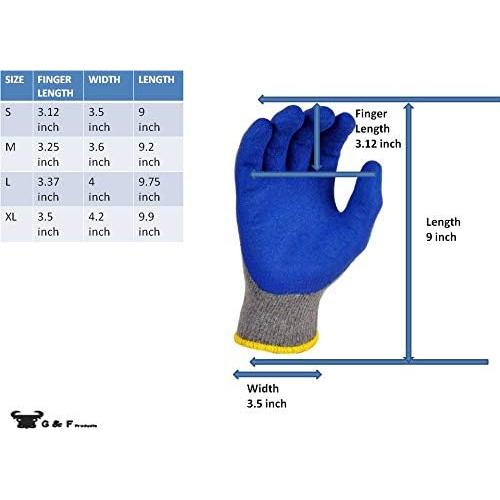 Guantes de Trabajo G & F Products 12 Pares Doble Recubrimiento