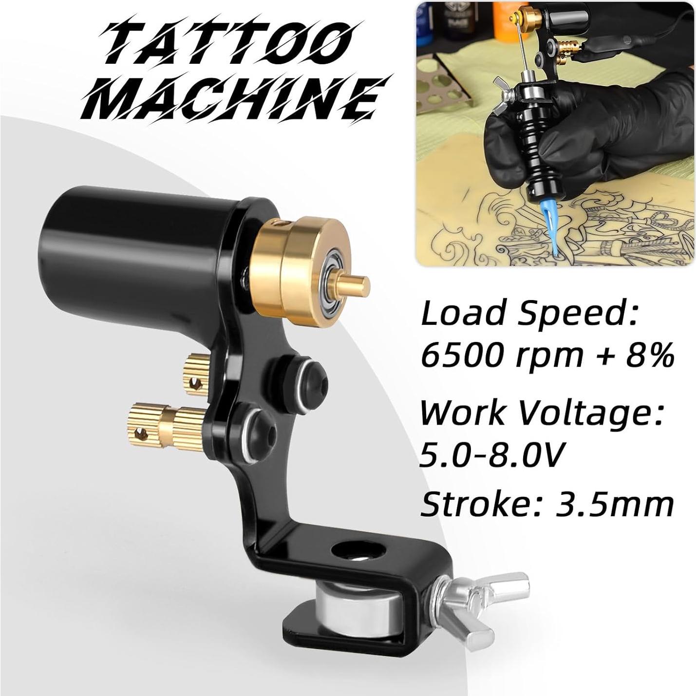 Máquina de Tatuaje Rotativa ATOMUS Shader y Liner Negro