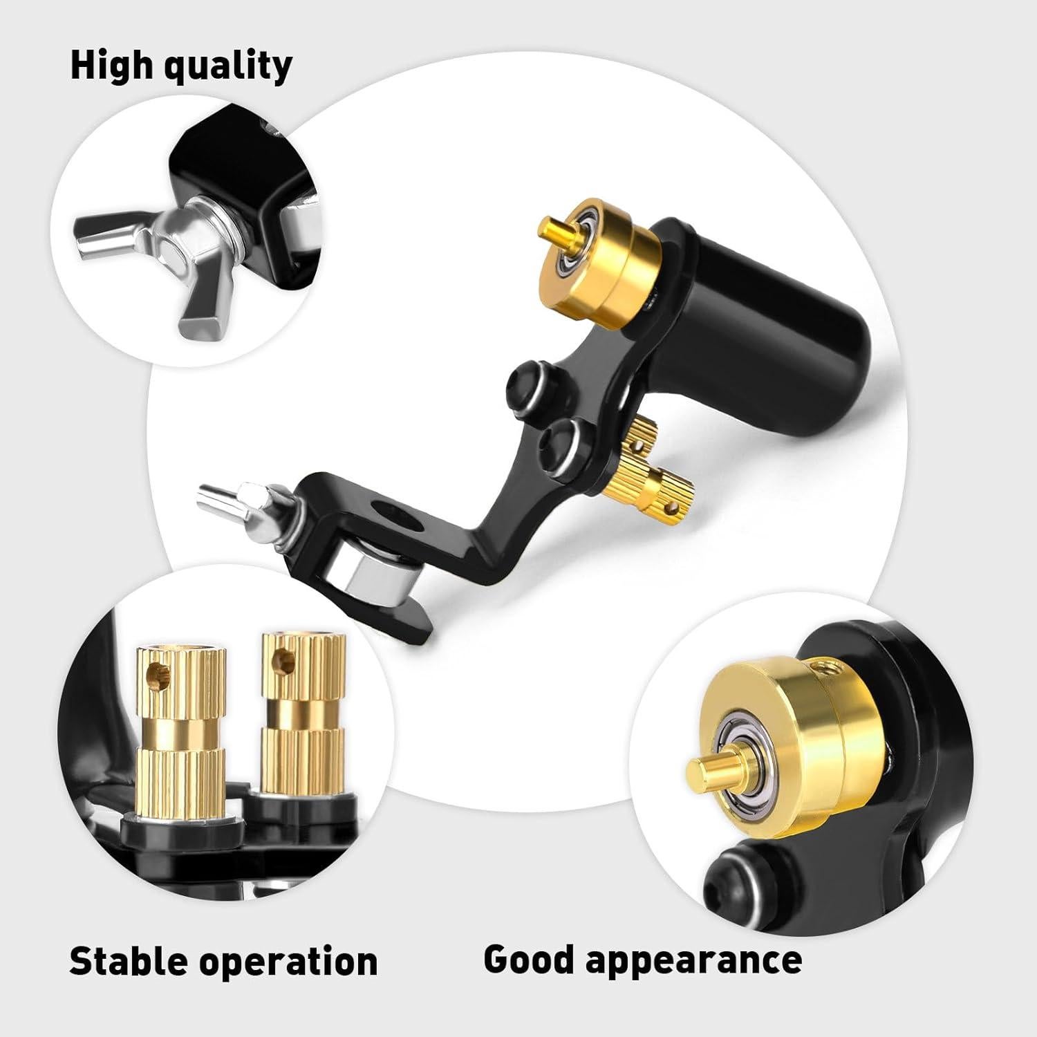 Máquina de Tatuaje Rotativa ATOMUS Shader y Liner Negro