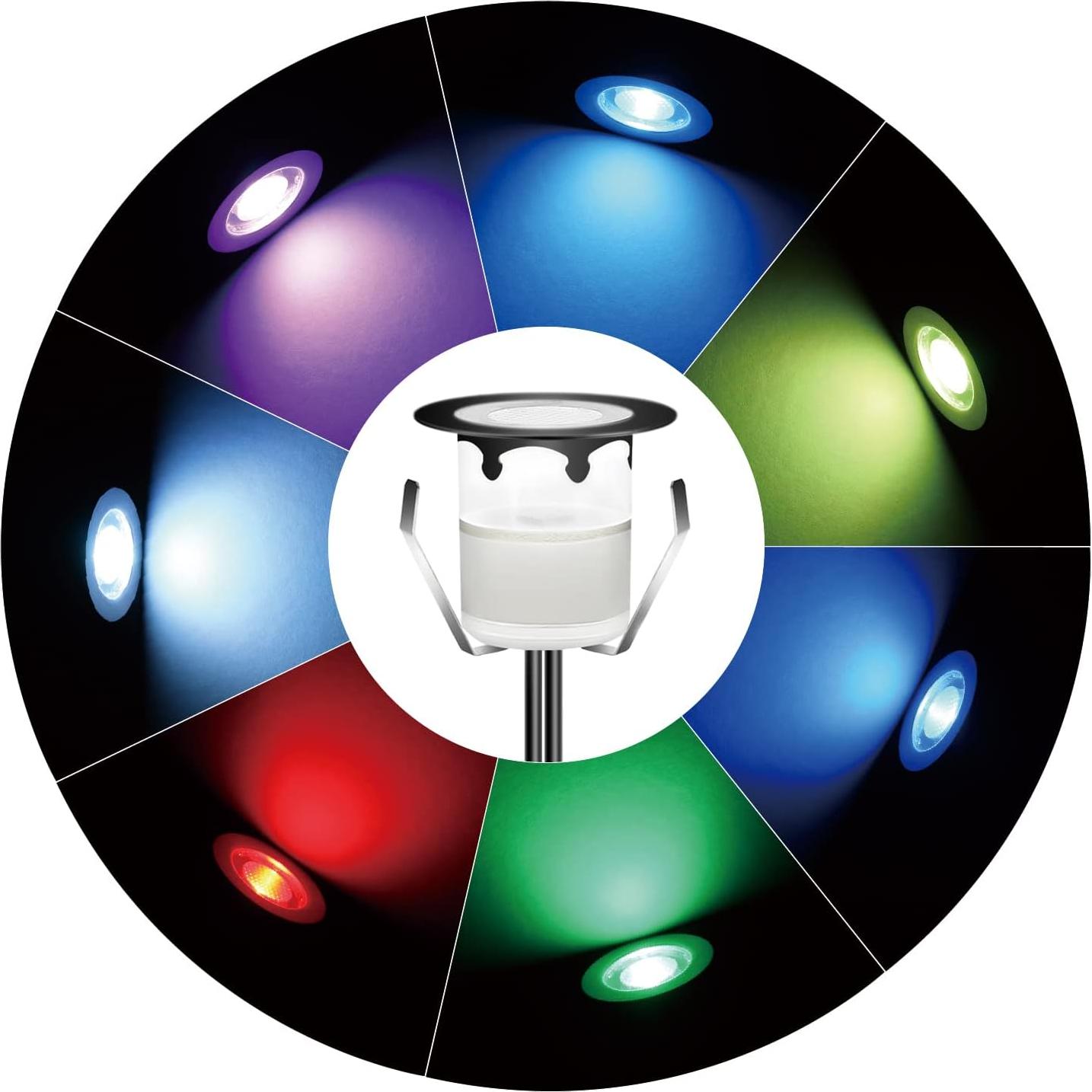 Kits de luces LED empotradas YZGWZLD 10 paquetes IP67 RGB 3.0 cm