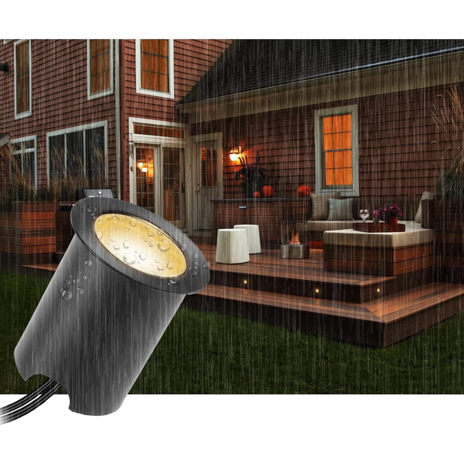 Kits de luces LED empotradas YZGWZLD 10 paquetes IP67 RGB 3.0 cm