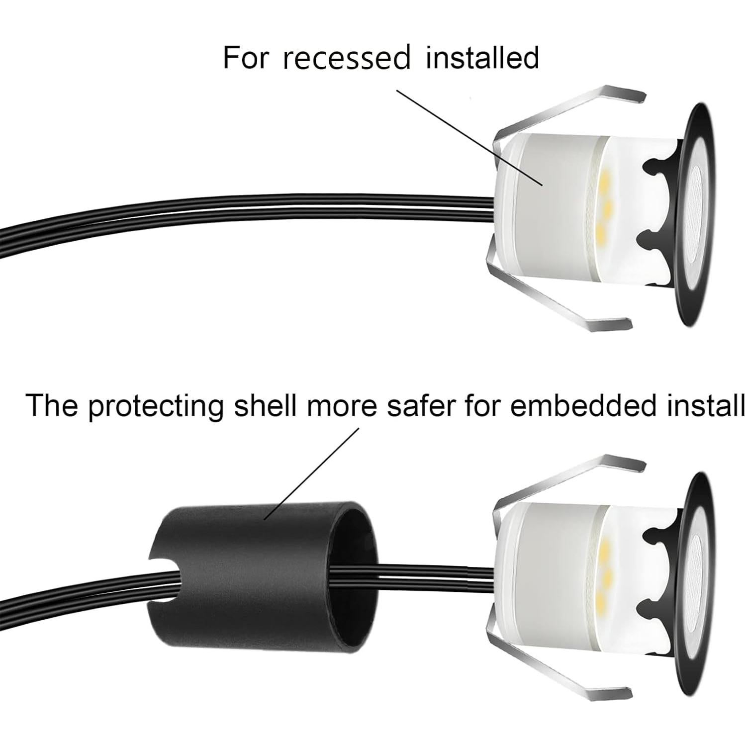 Kits de luces LED empotradas YZGWZLD 10 paquetes IP67 RGB 3.0 cm