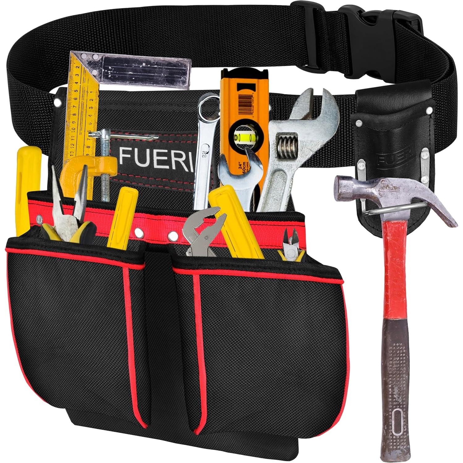 Cinturón de herramientas FUERI 11 bolsillos nylon ajustable