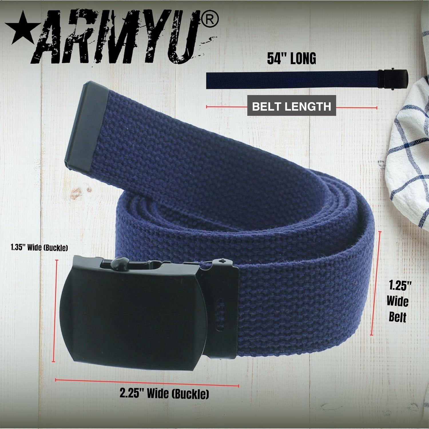 Cinturón Web Militar ARMYU 100% Algodón 137 cm Ajustable