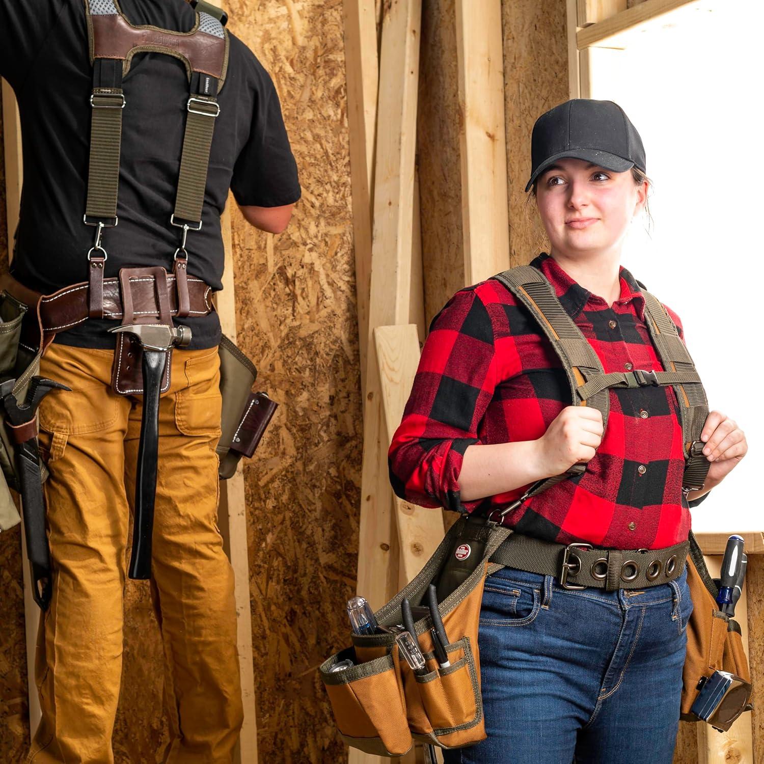 Cinturón de Herramientas Bucket Boss AirLift 12 Bolsillos Marrón