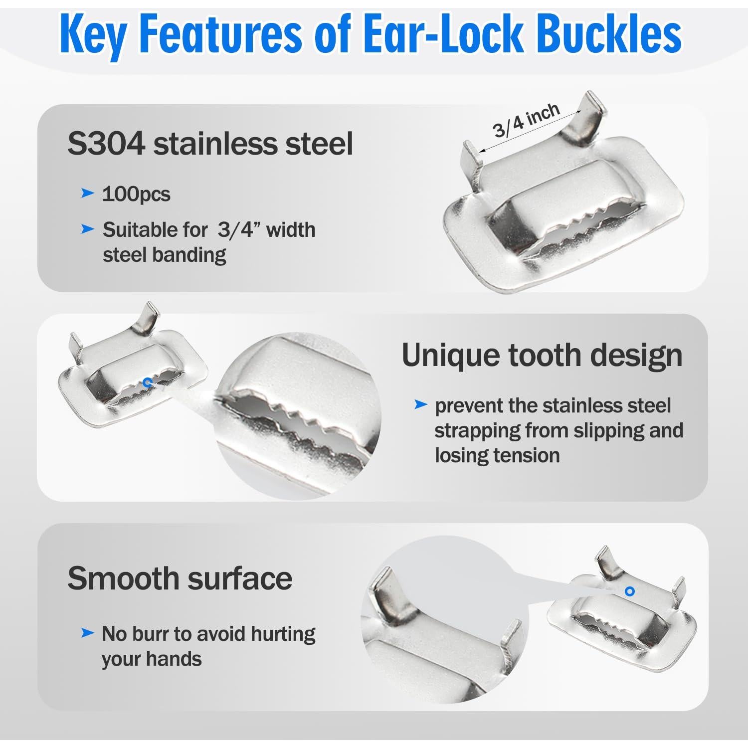 Kit de Banda de Acero Inoxidable YouBiXuan 30,48 m Tensionador