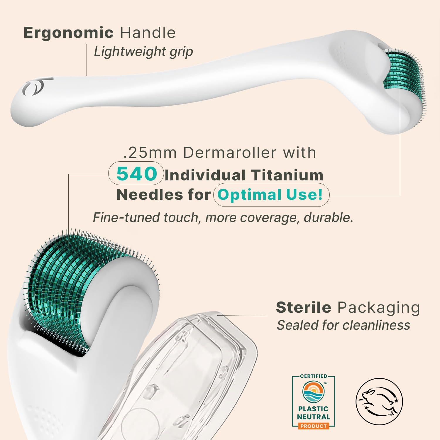 Rodillo Derma Microneedling Beauty by Earth 0.25mm para Piel