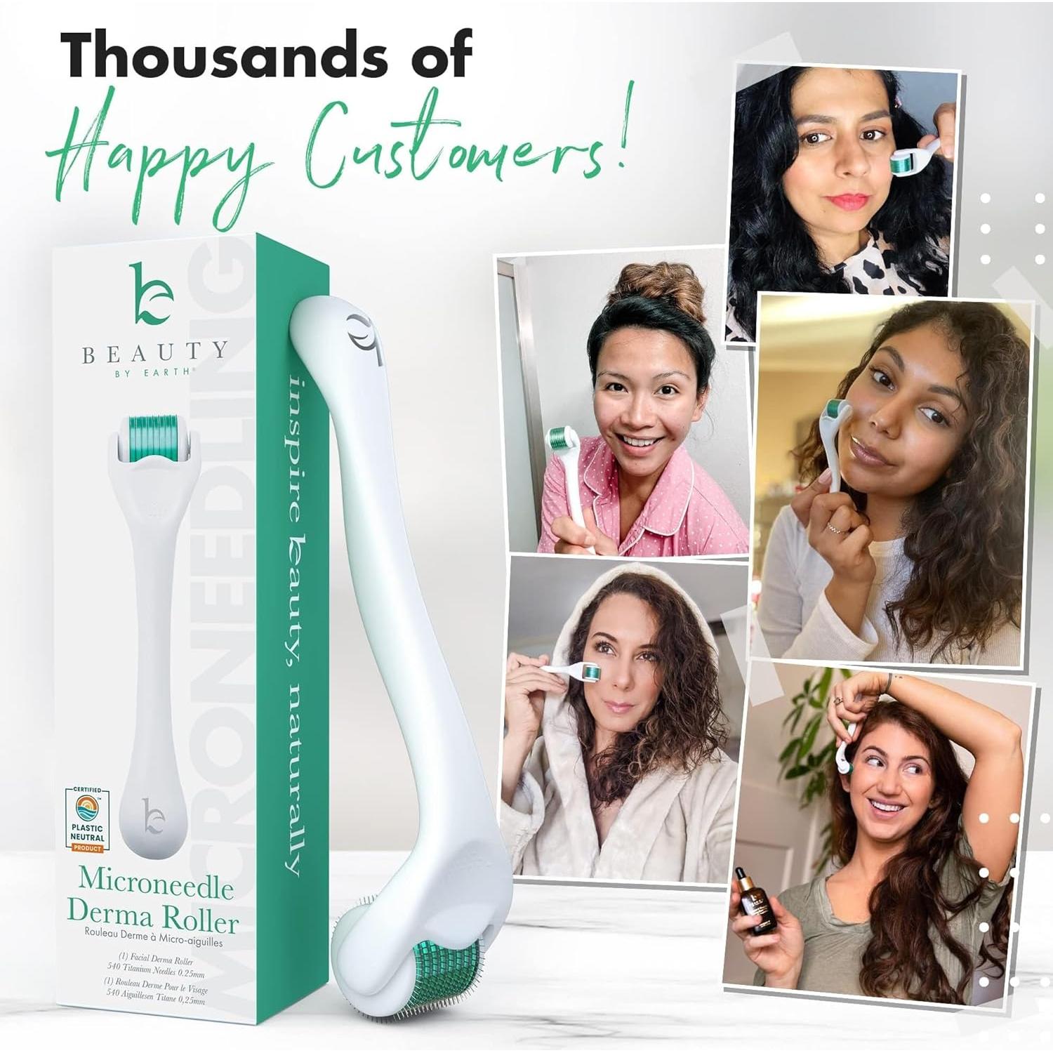 Rodillo Derma Microneedling Beauty by Earth 0.25mm para Piel