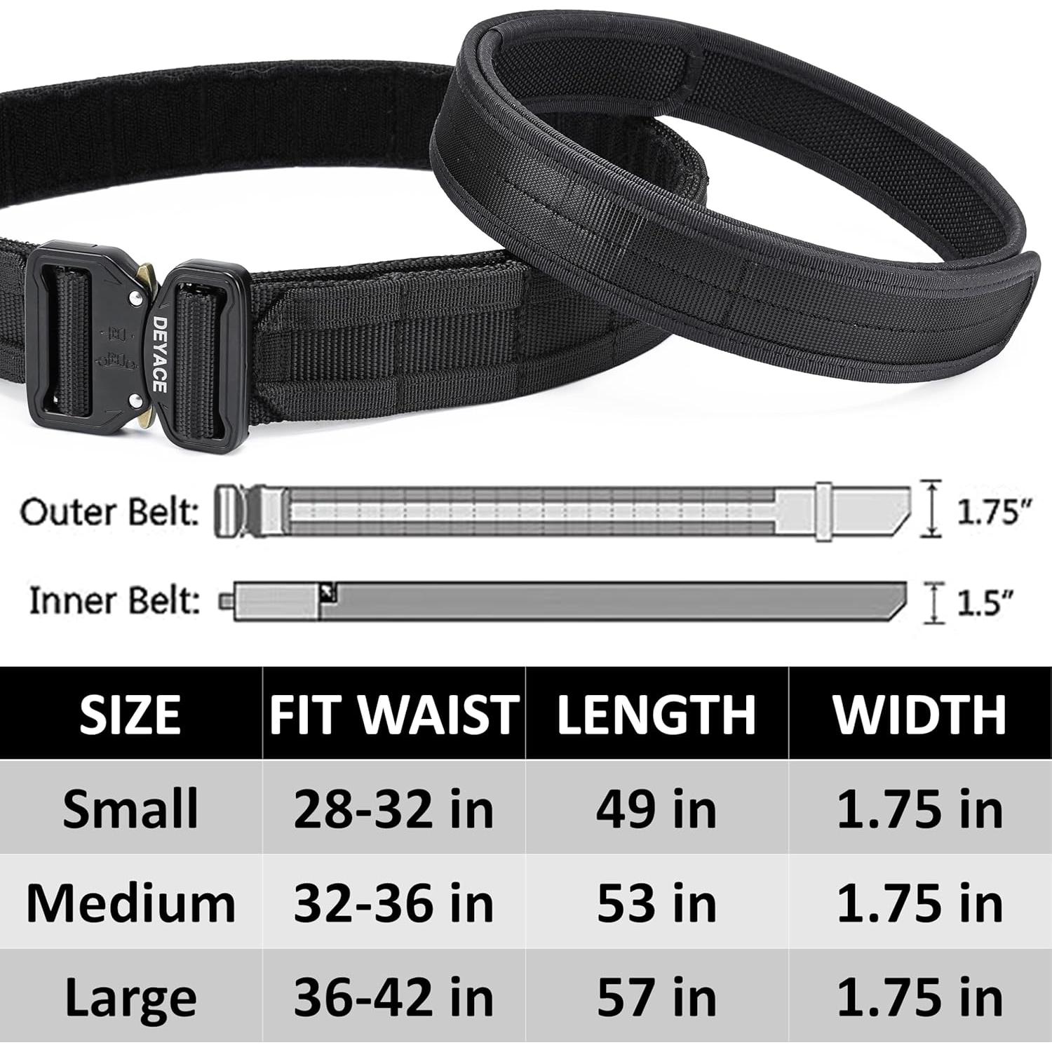 Cinturón Táctico DEYACE MOLLE 4.4 cm y 3.8 cm Ajustable