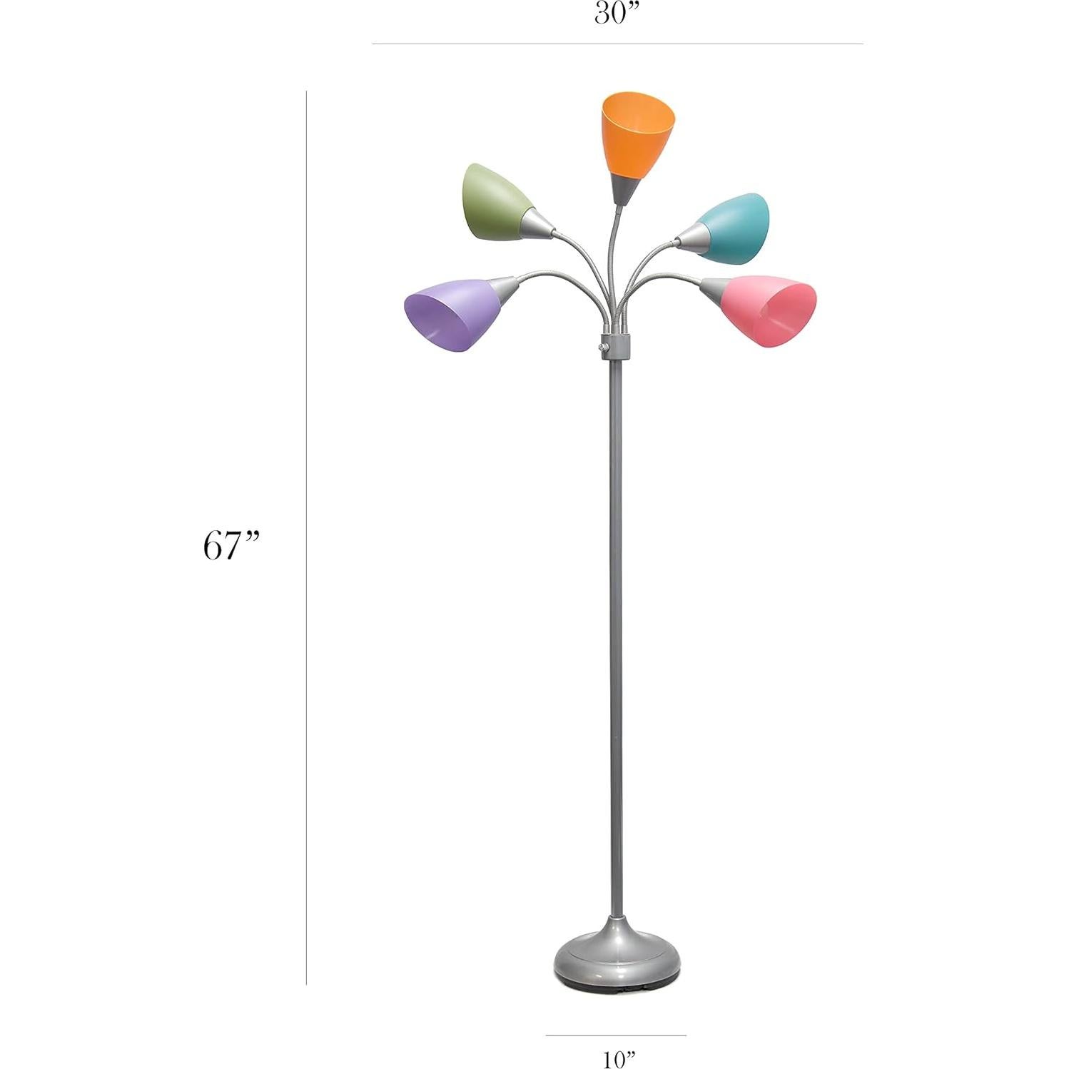 Lámpara de Pie Simple Designs LF2006-SLM 1.68m 5 Luces Multicolor