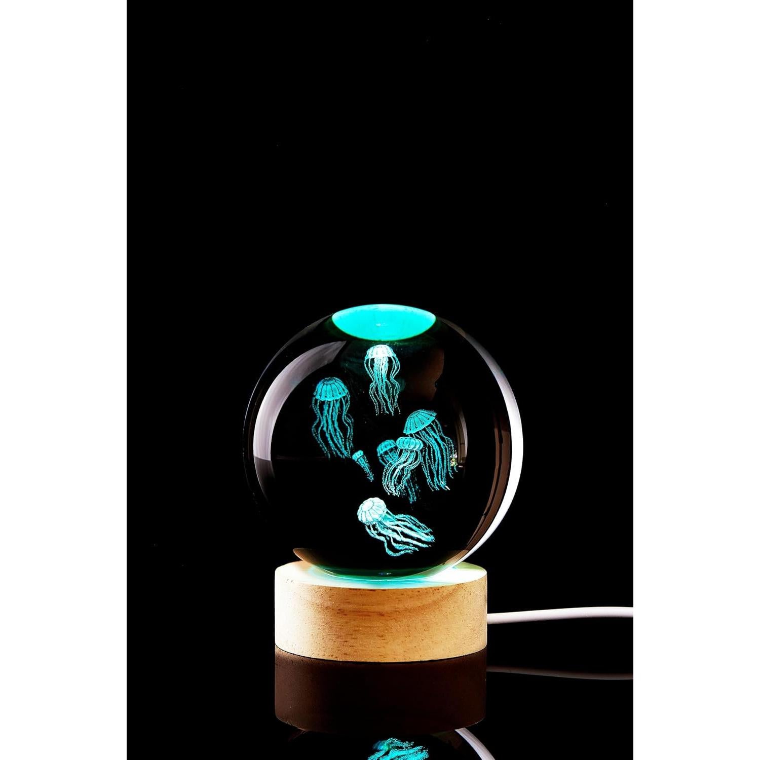 Lámpara de Bola de Cristal K9 3D Medusa LED 16 Colores