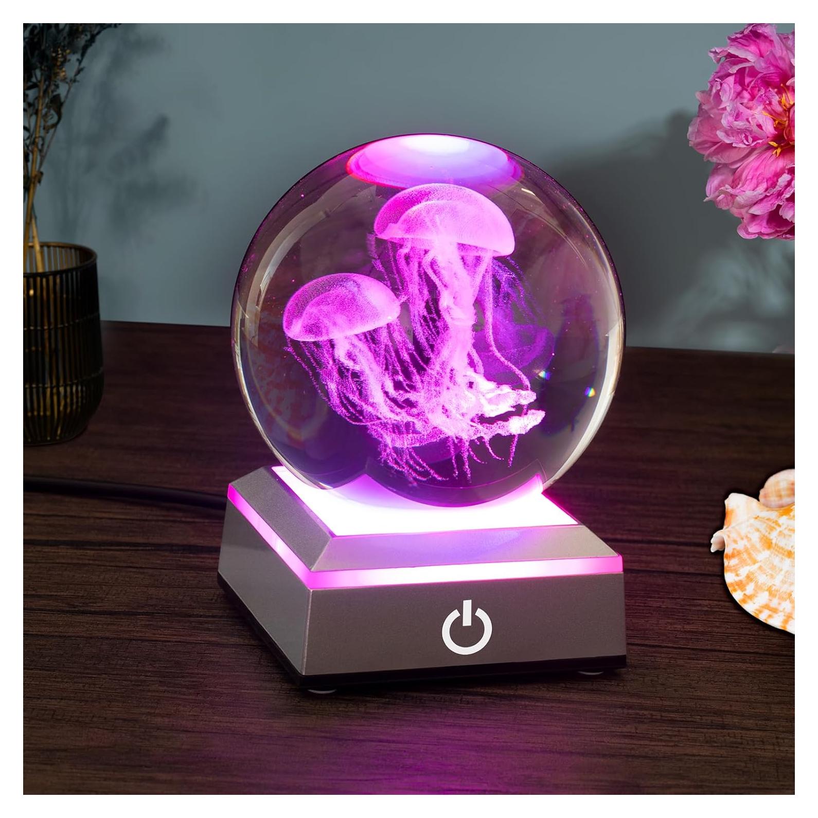 Lámpara de Bola de Cristal 3D DoYouzhuo8 Medusa 8 cm Colorida