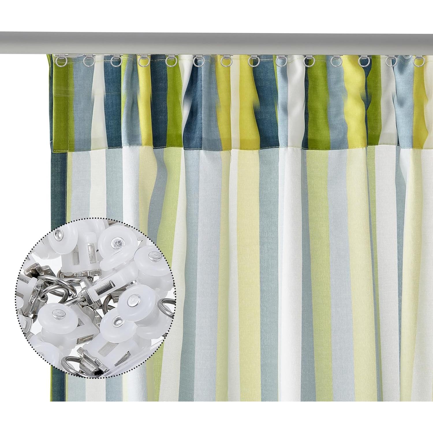 Ganchos de Riel de Cortina Barydat 60 Piezas Plástico Blanco