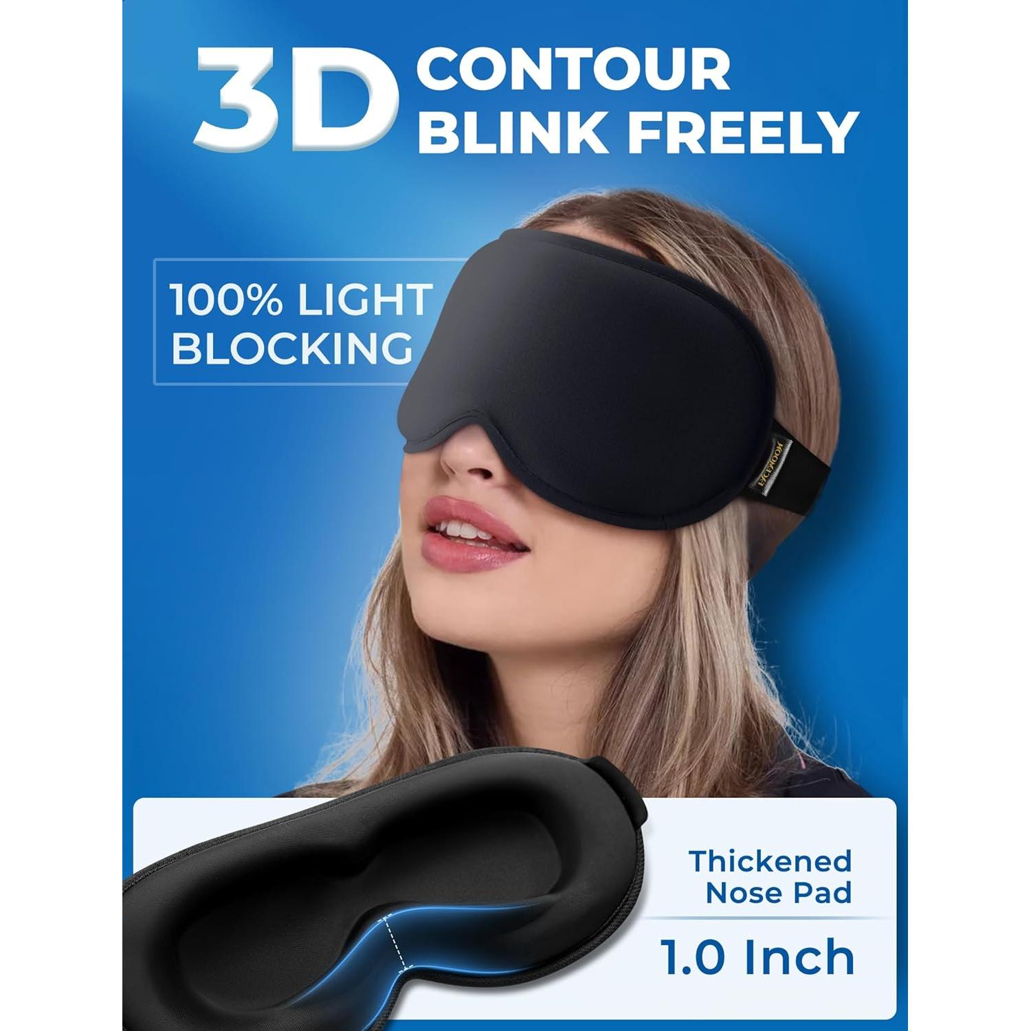 Máscara de Sueño 3D Gel FACEMOON Negra para Ojos Fríos