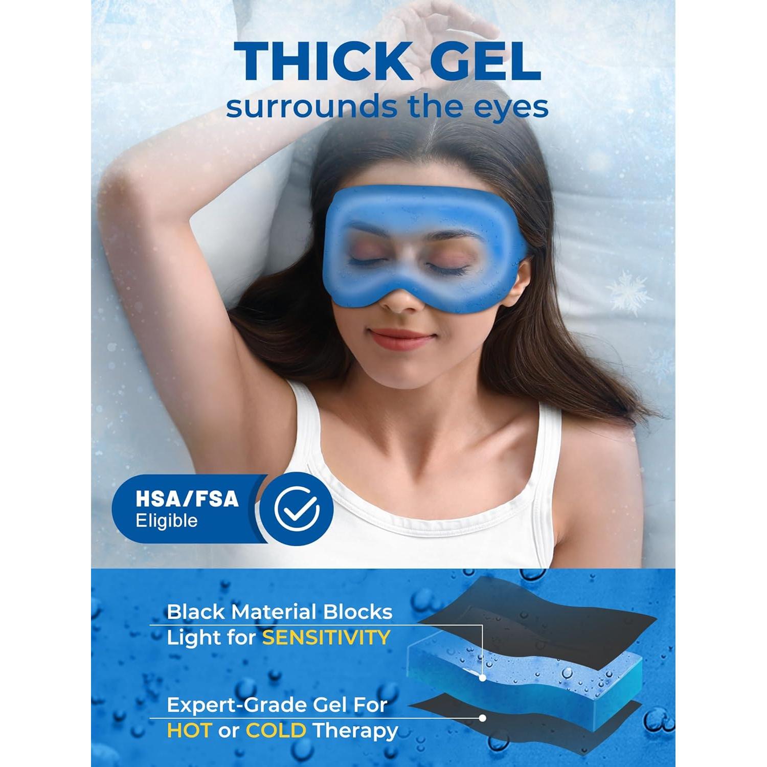 Máscara de Sueño 3D Gel FACEMOON Negra para Ojos Fríos