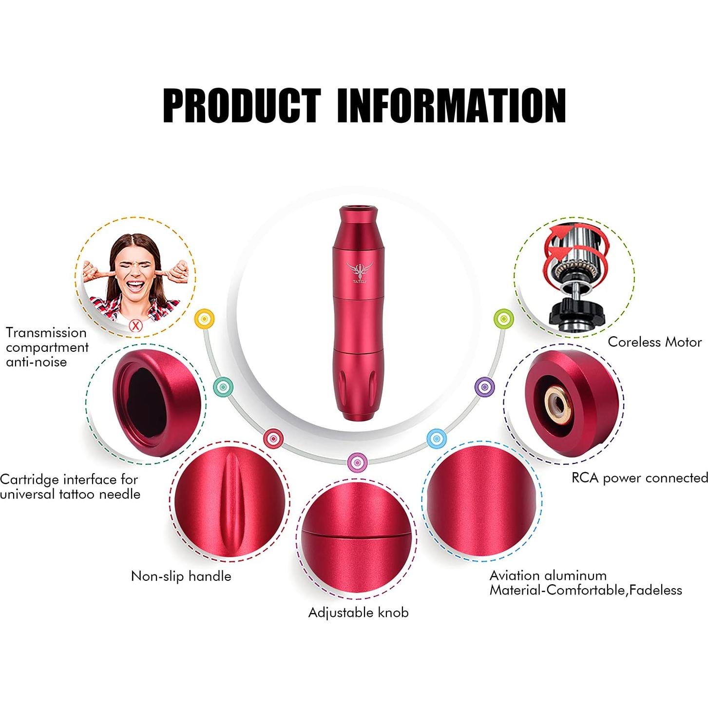 Kit de Tatuaje Completo TATELF con 21 Tintas y 40 Agujas