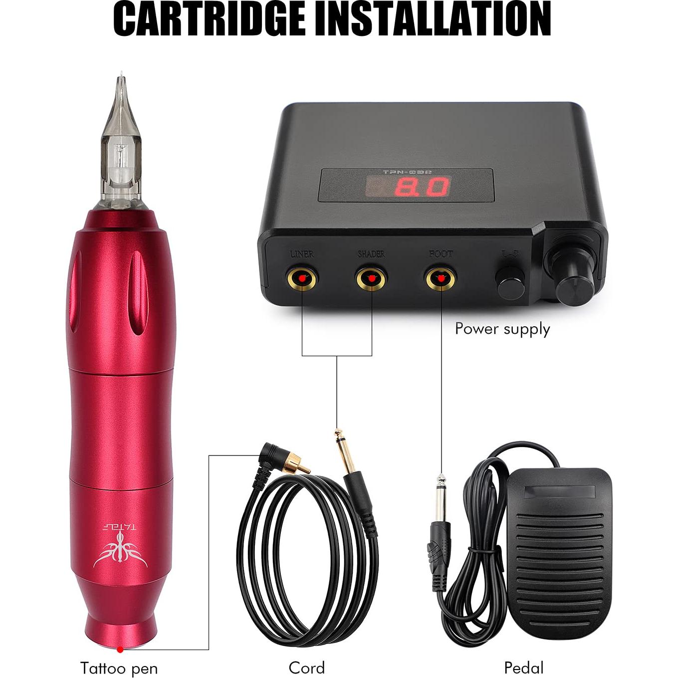 Kit de Tatuaje Completo TATELF con 21 Tintas y 40 Agujas