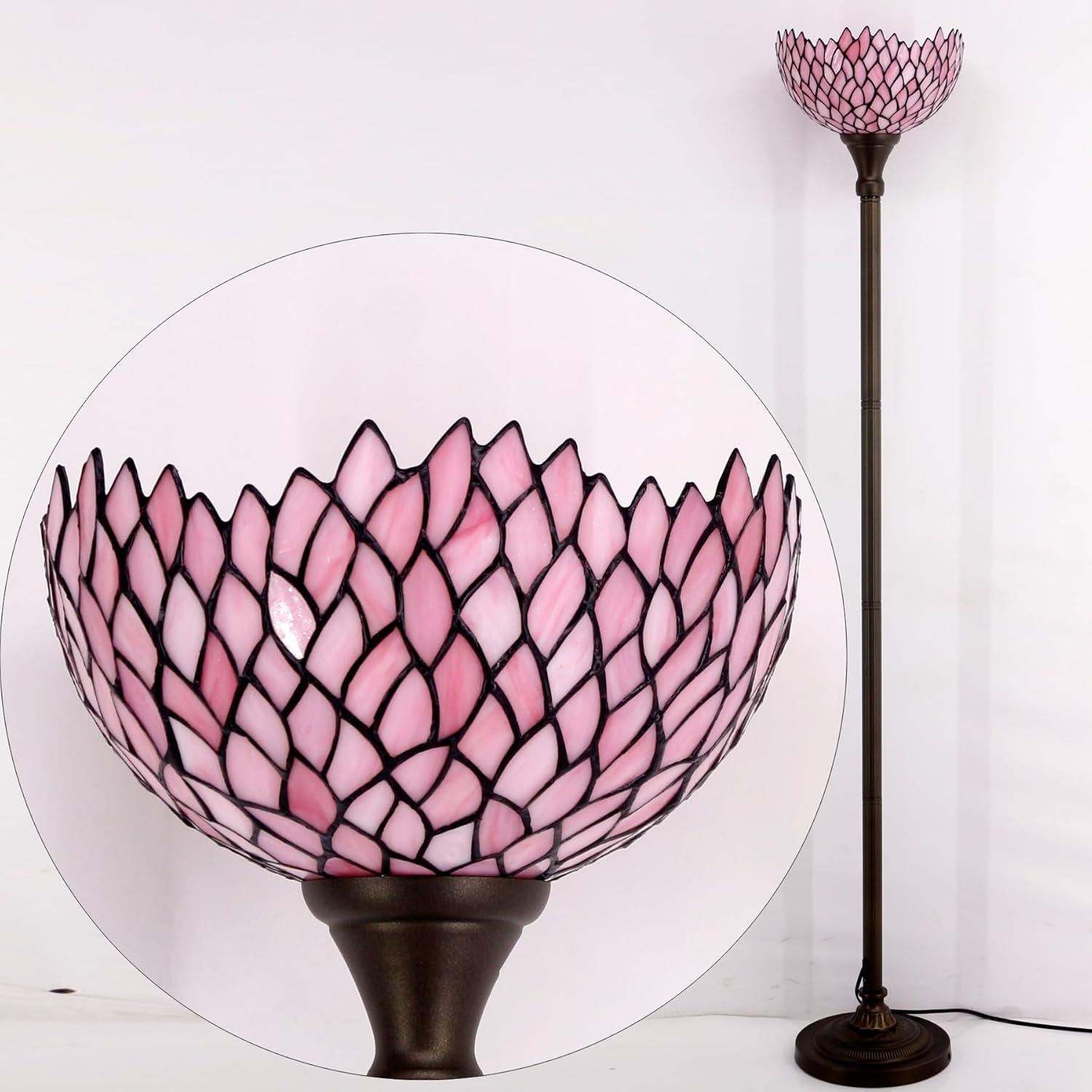 Lámpara de Pie Torchiere Tiffany WERFACTORY Rosa 30.48x180.34cm