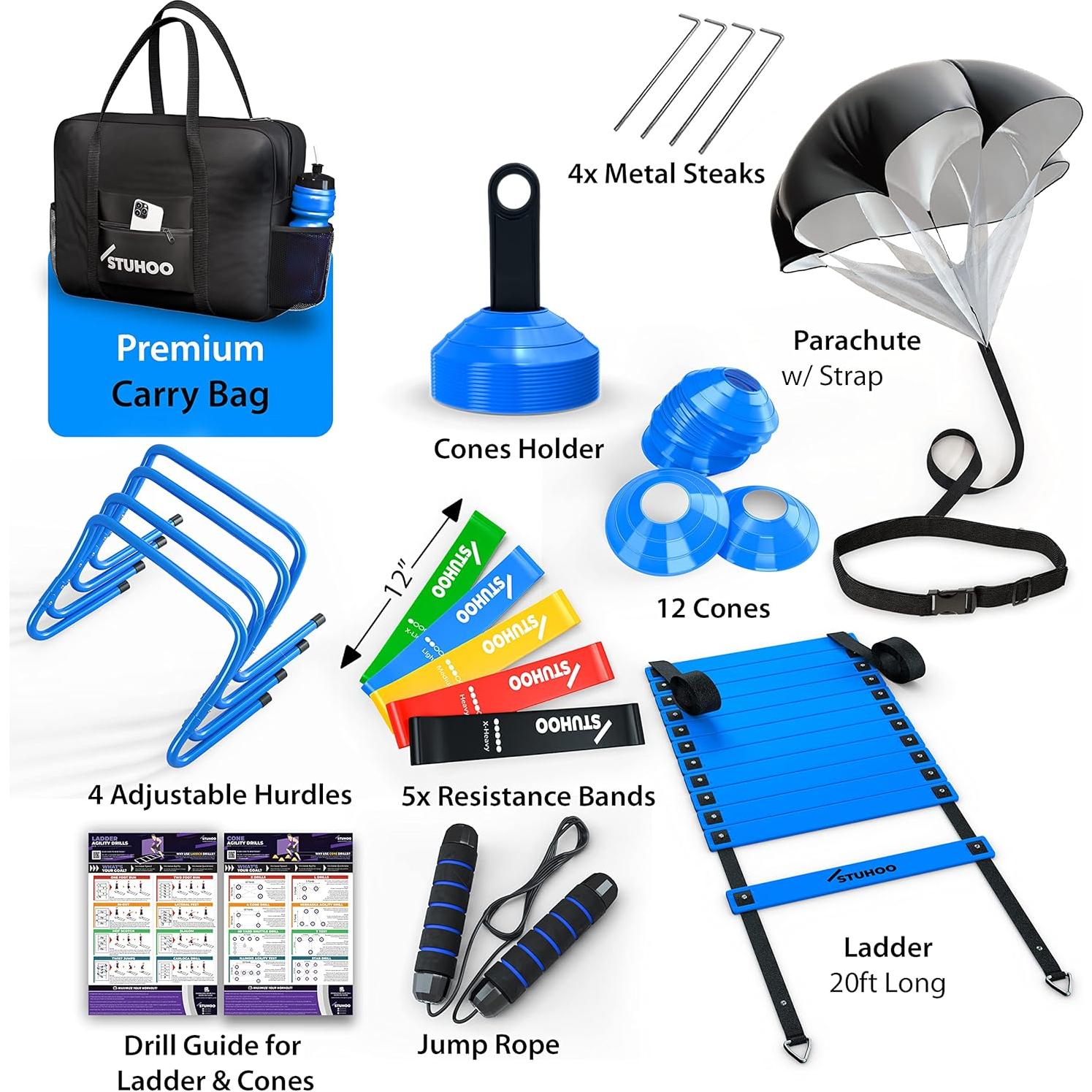 Conjunto de Entrenamiento de Agilidad STUHOO con Escalera