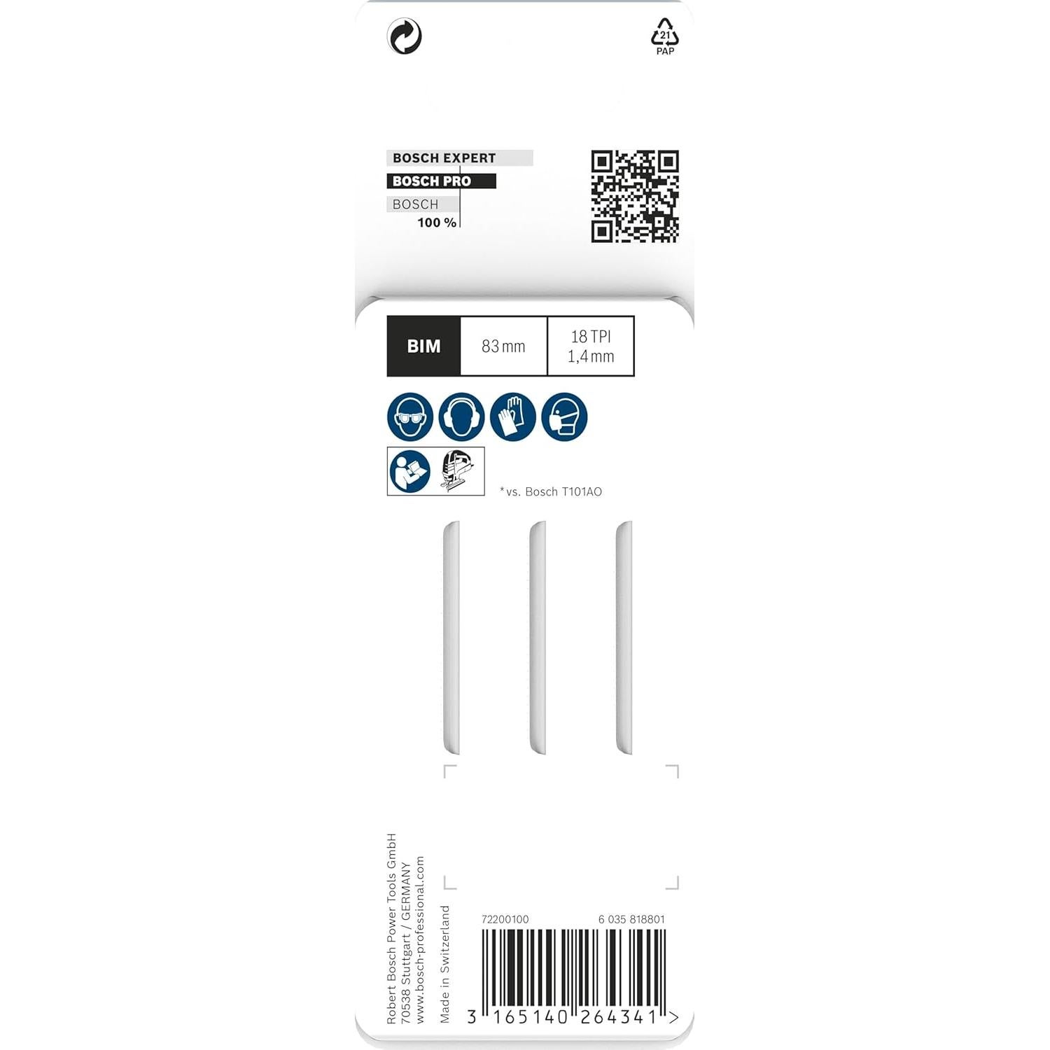 Hoja de Sierra de Calar Bosch T101 Aof 3 Pcs - Madera Dura
