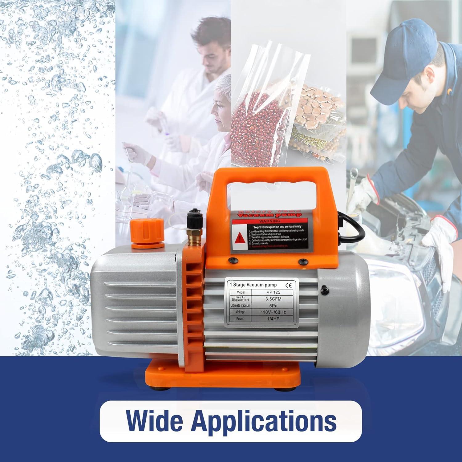 BACOENG Bomba de Vacío 3.5CFM 110V 1/4HP para A/C