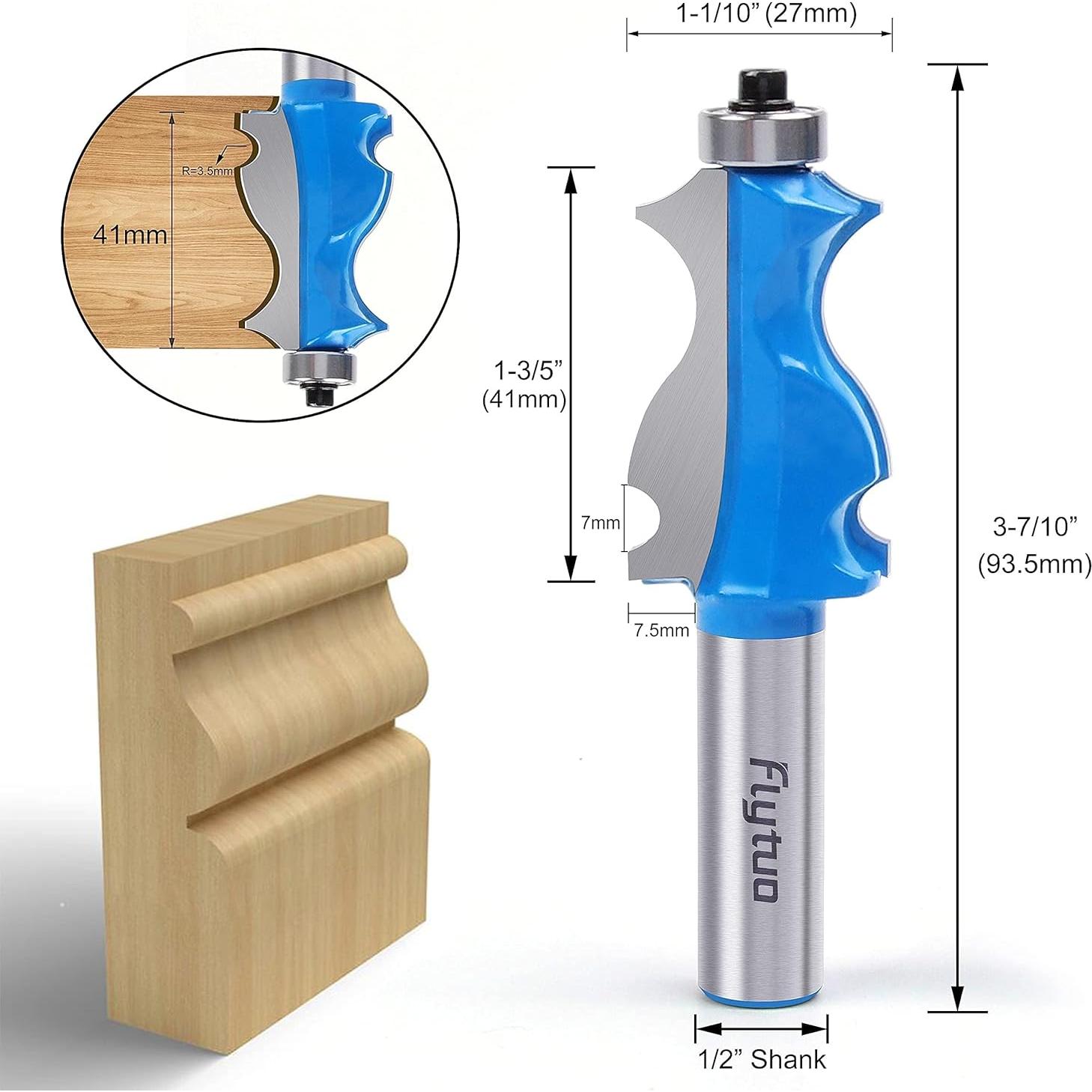 Juego de Brocas de Router de Moldeo 12mm Flytuo - 2 Piezas