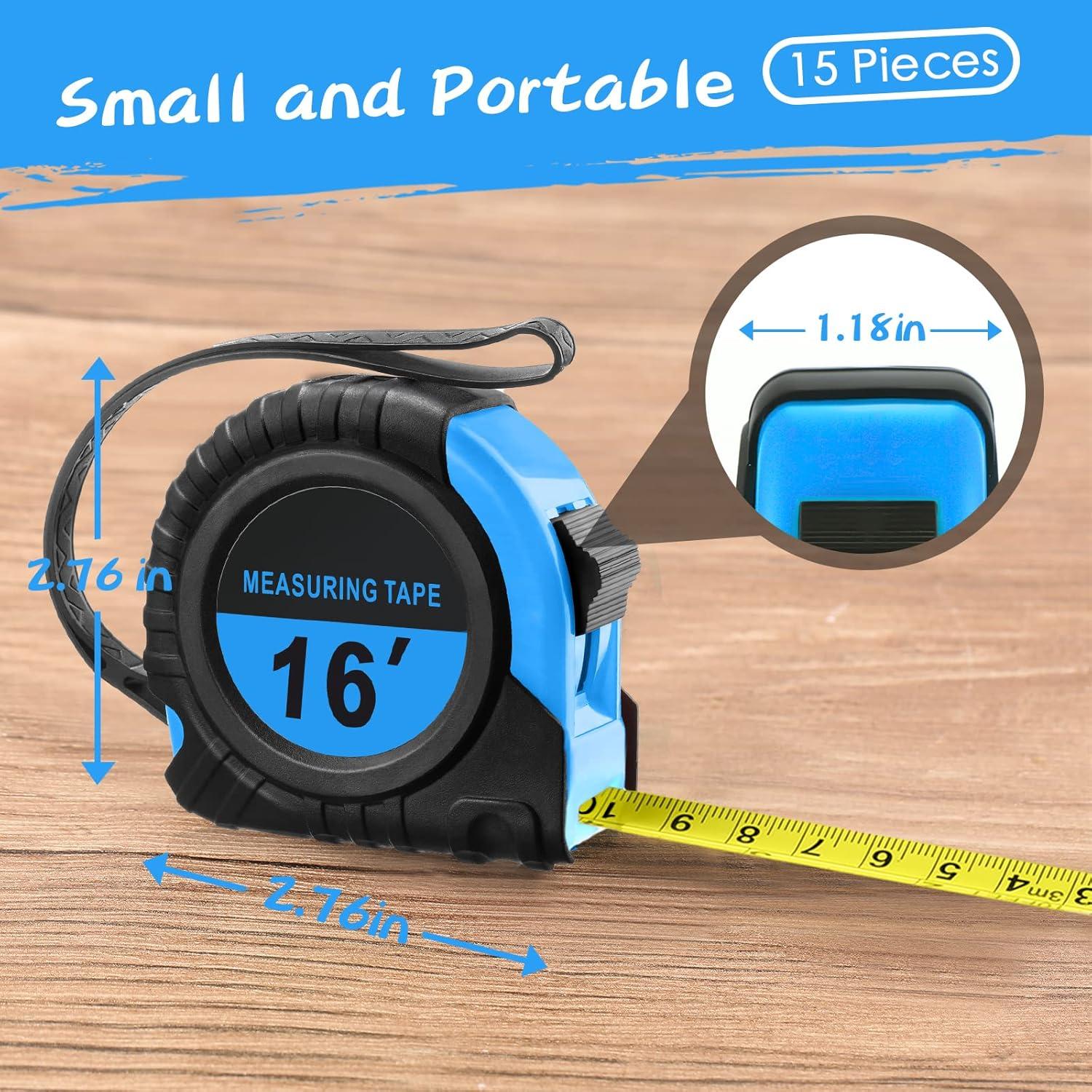 Cinta Métrica 15 Piezas Yunsailing 5 m Auto Bloqueo Azul
