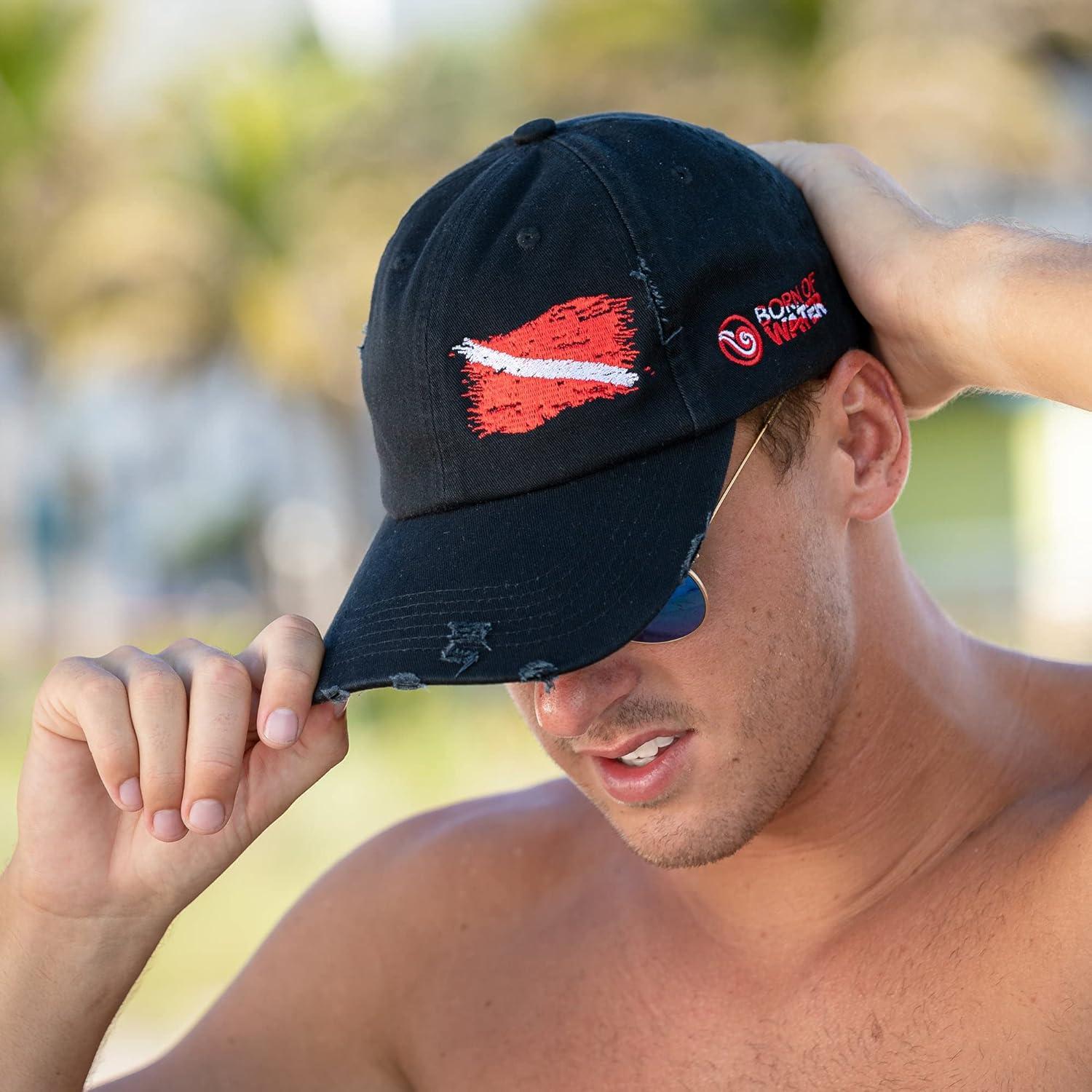 Gorra de Buceo Nacido del Agua para Hombres - Algodón Negro