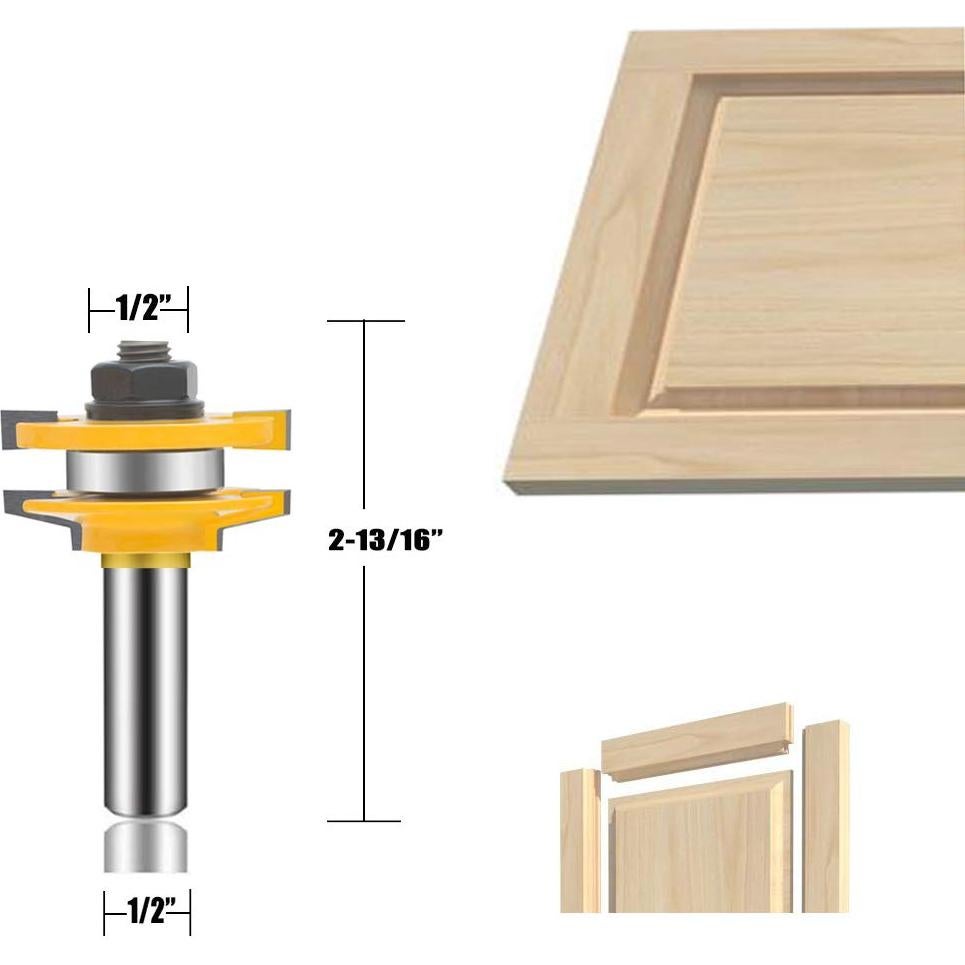 Juego de Brocas de Router LEATBUY 3 Pcs 12mm Carburo