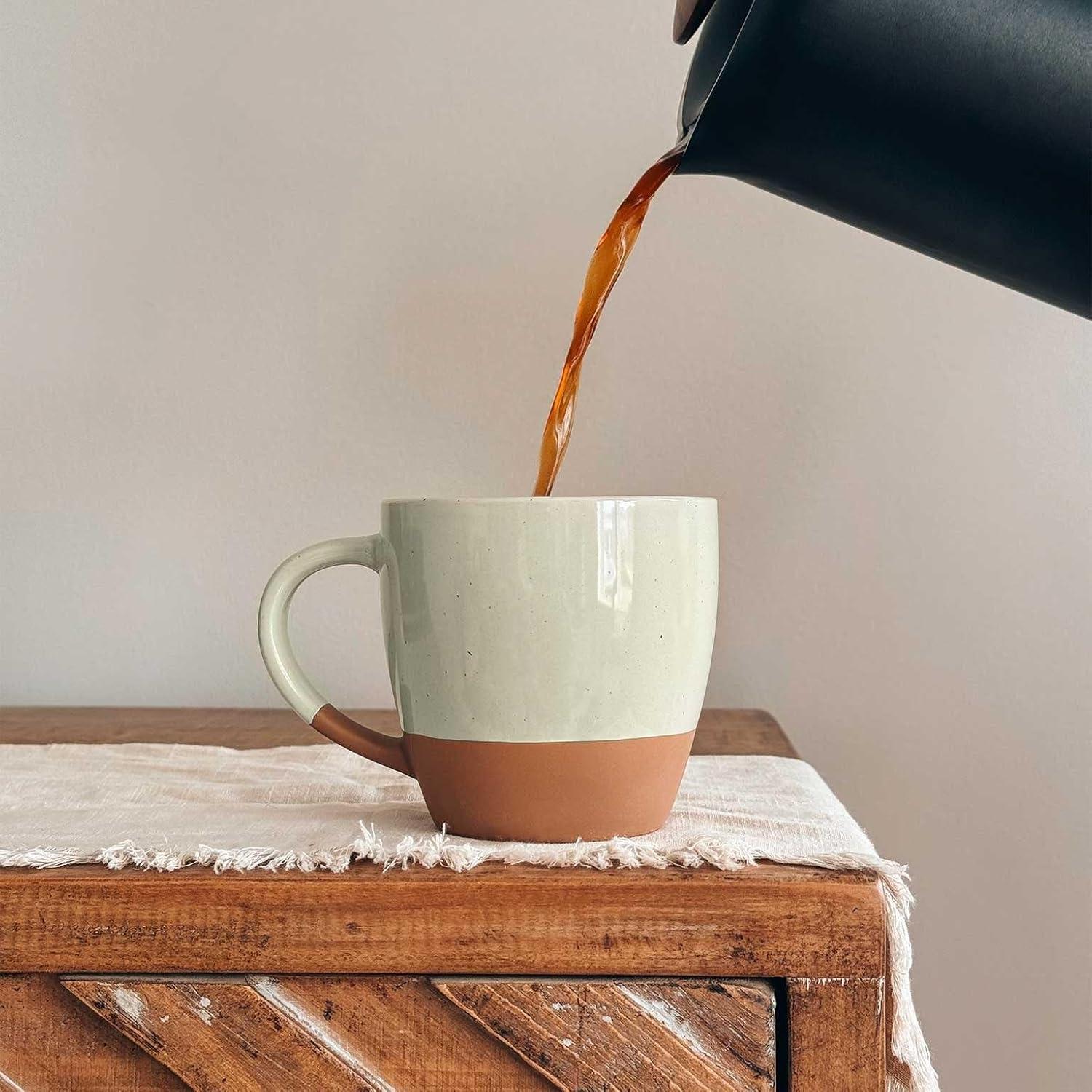 Juego de 4 Tazas de Latte Grande MORA Cerámica 0.47L Apta Microondas