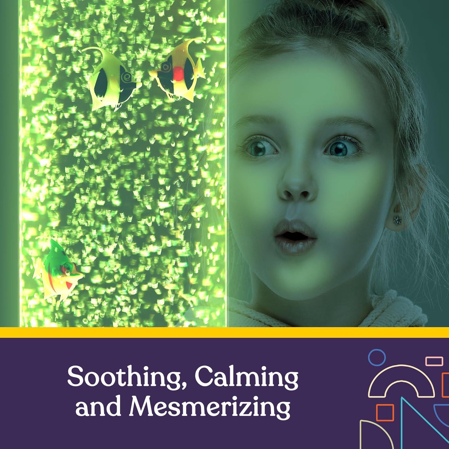 Tubo de Burbuja Sensorial LED 16 Colores con Peces - 152 cm