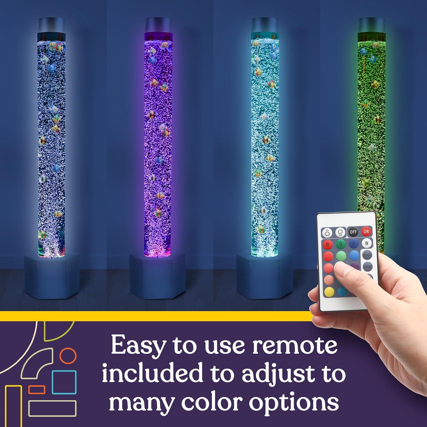 Tubo de Burbuja Sensorial LED 16 Colores con Peces - 152 cm