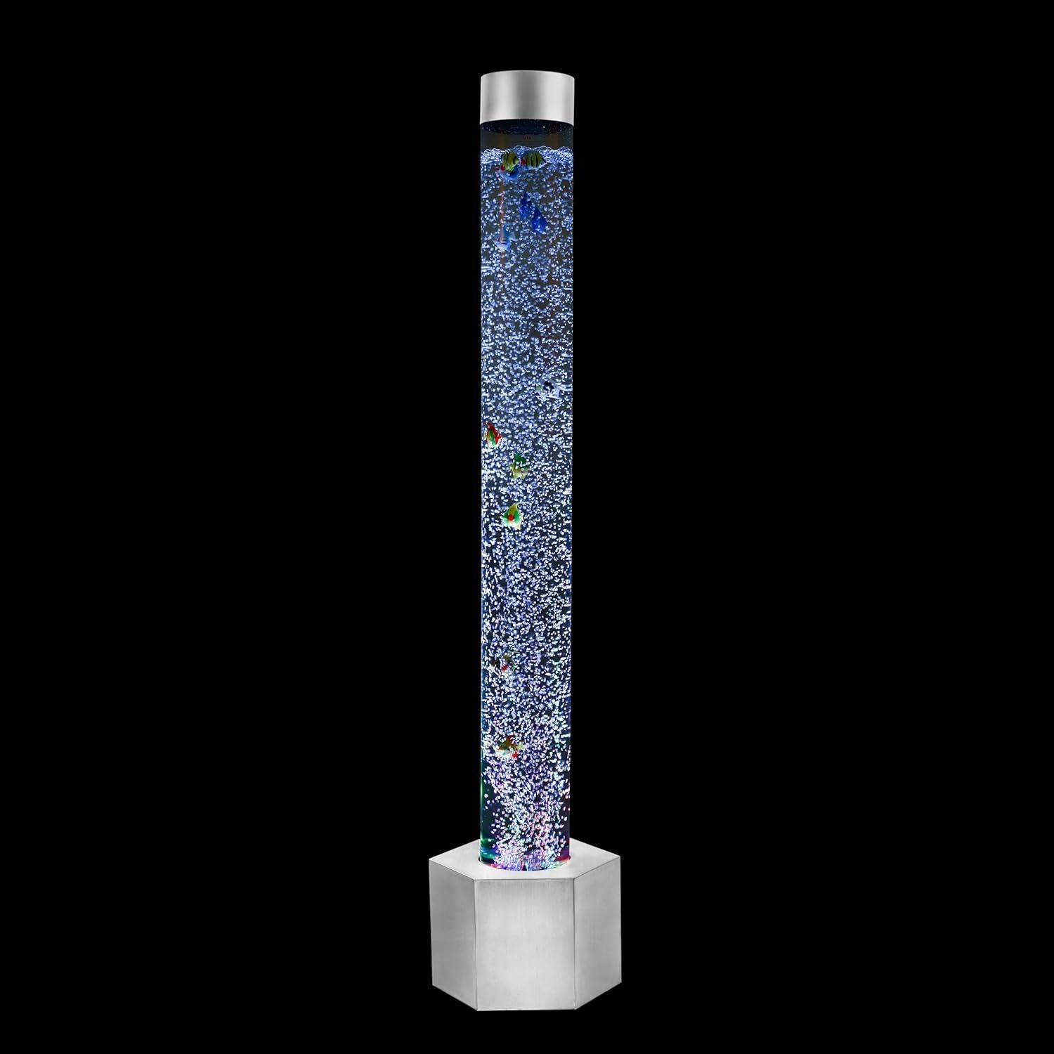 Tubo de Burbuja Sensorial LED 16 Colores con Peces - 152 cm