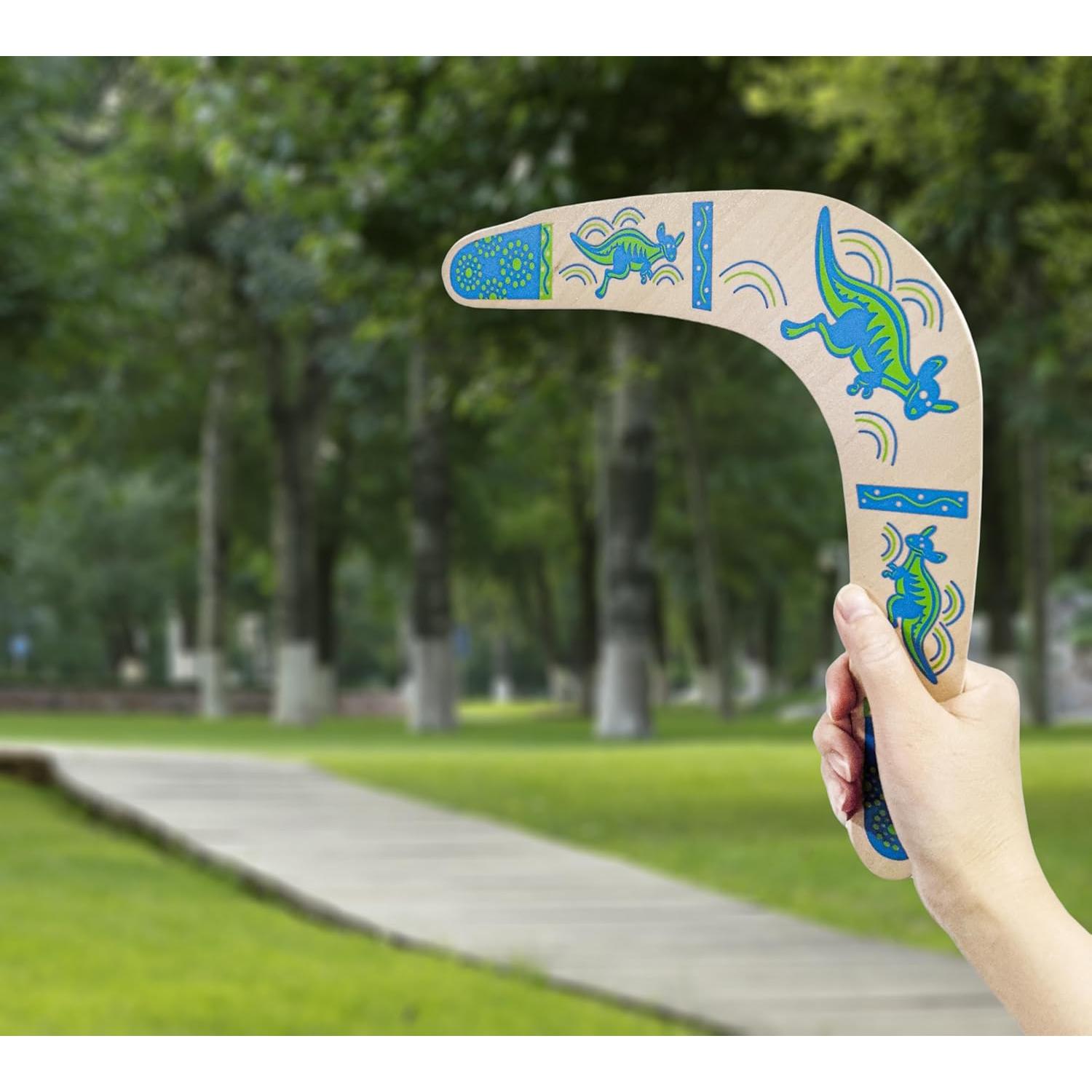 Boomerang de Madera Alreczio Azul para Niños y Adultos