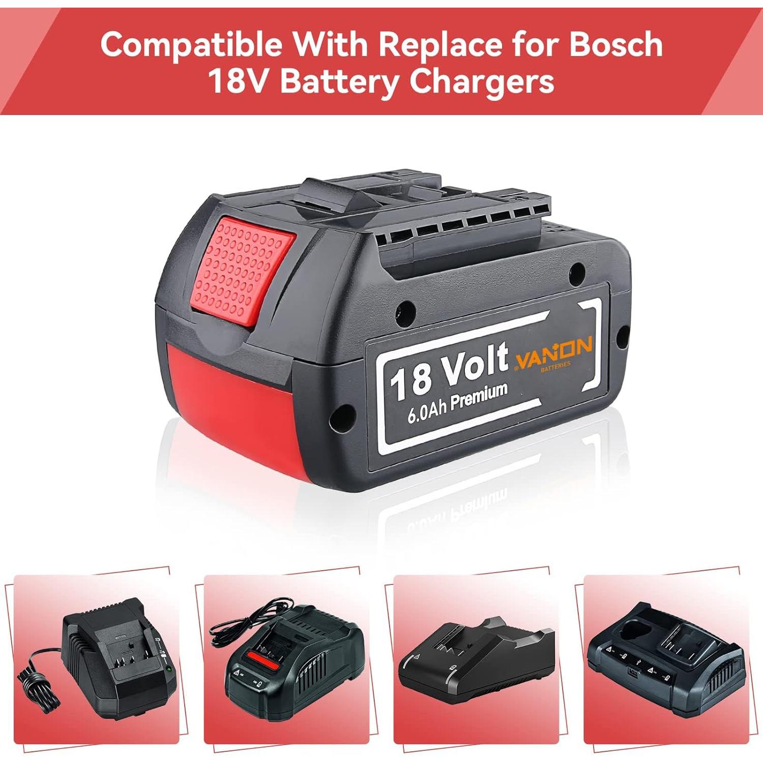 VANON Baterías de Reemplazo 18V 6000mAh para Bosch BAT609