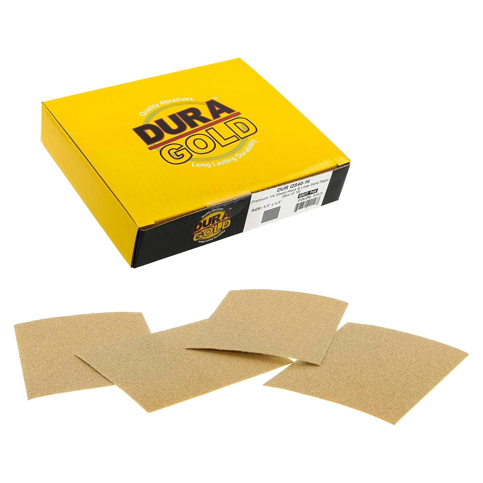 Hojas de Lija Dura-Gold Premium 40 Granos 16 Unidades 11x14 cm