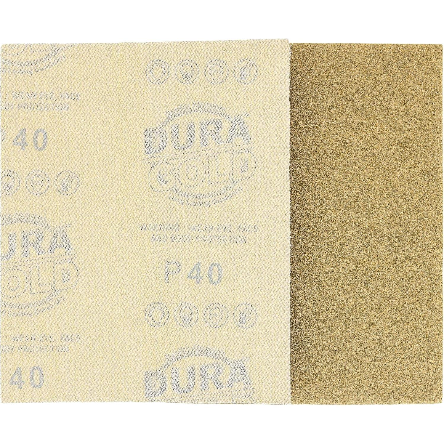 Hojas de Lija Dura-Gold Premium 40 Granos 16 Unidades 11x14 cm
