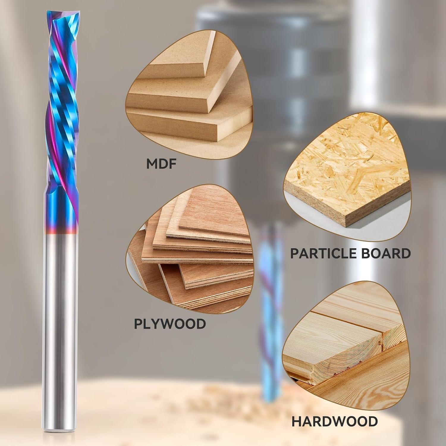 Broca Espiral Extra Larga HQMaster 1/4" Carburo Nano Azul 7.62 cm