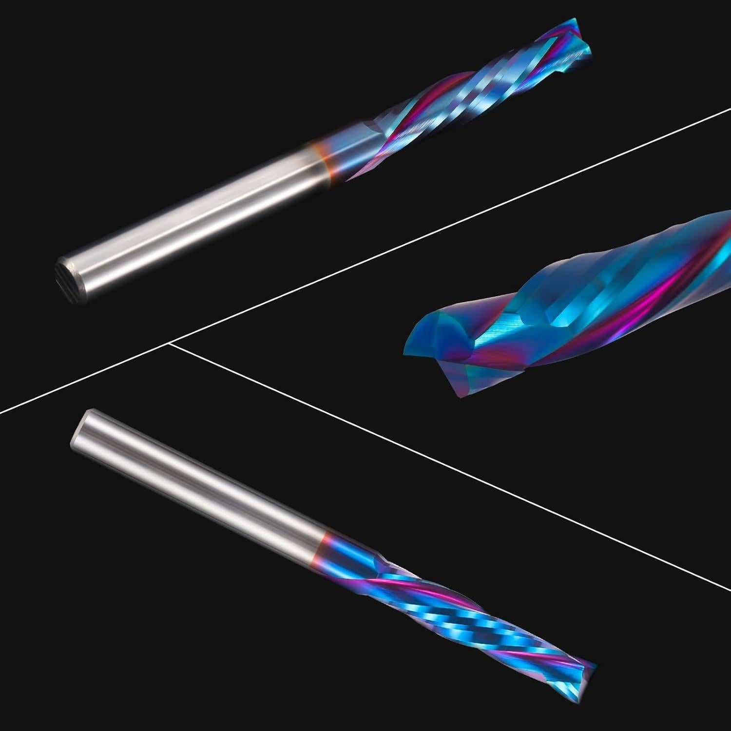 Broca Espiral Extra Larga HQMaster 1/4" Carburo Nano Azul 7.62 cm