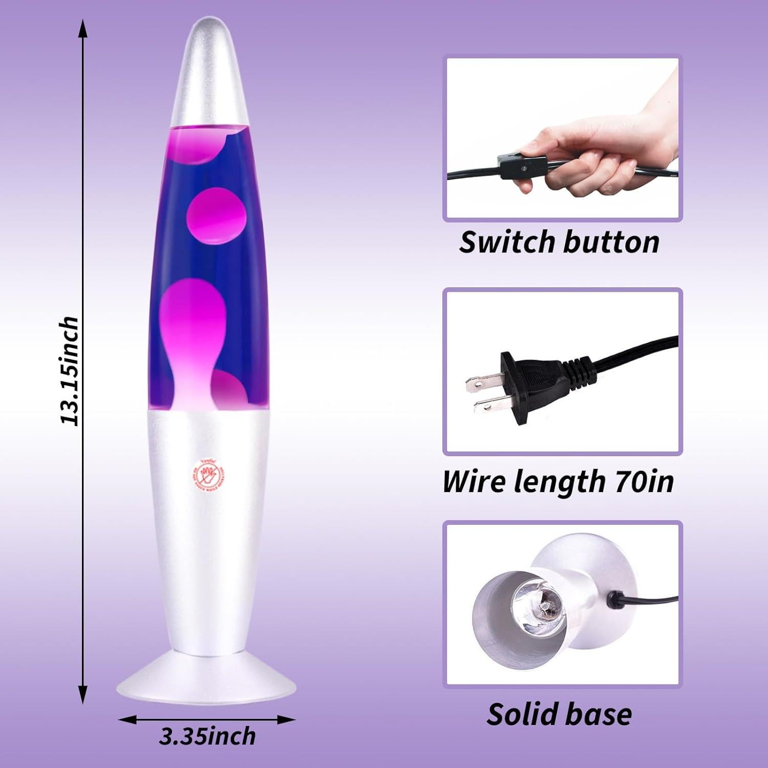 Lámpara de Magma Vanful Púrpura 34 cm Decorativa Relax