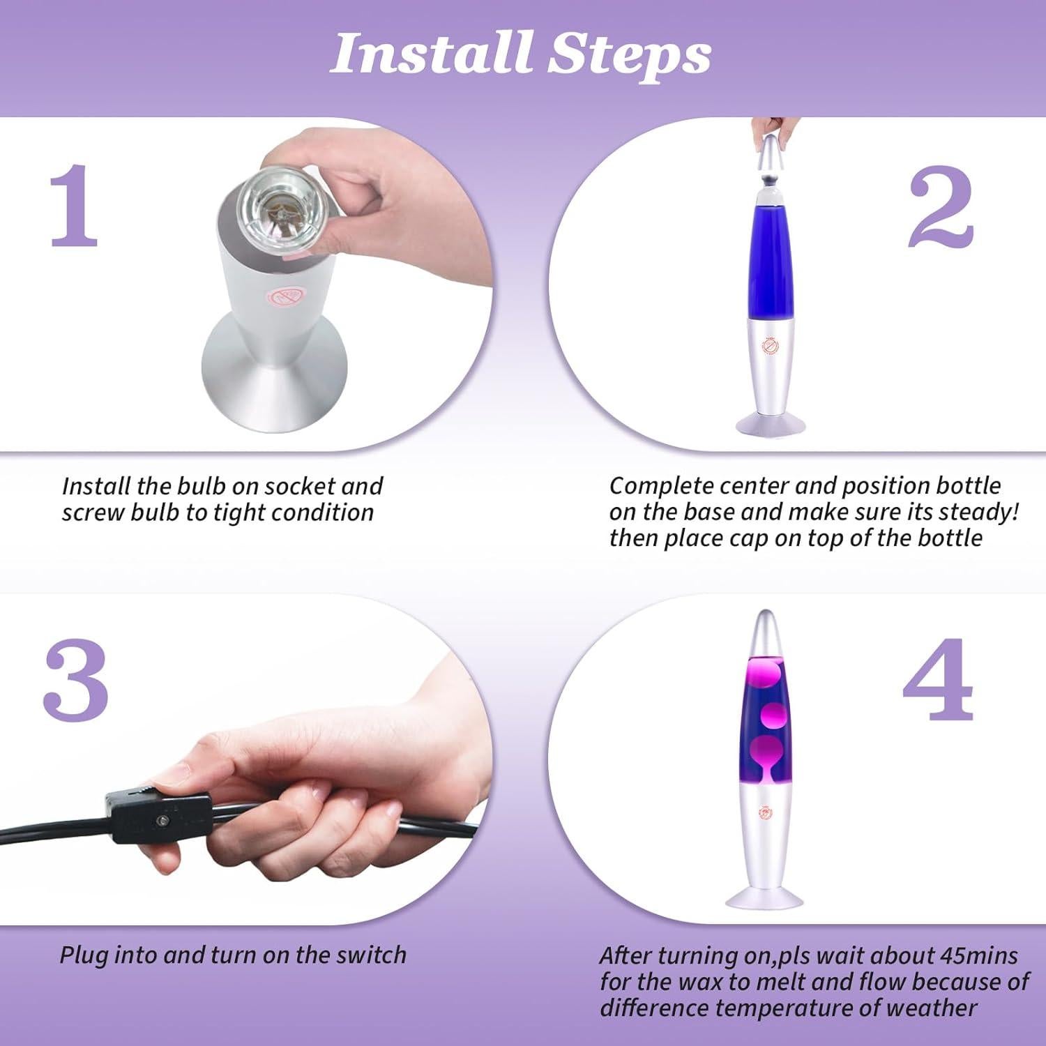 Lámpara de Magma Vanful Púrpura 34 cm Decorativa Relax