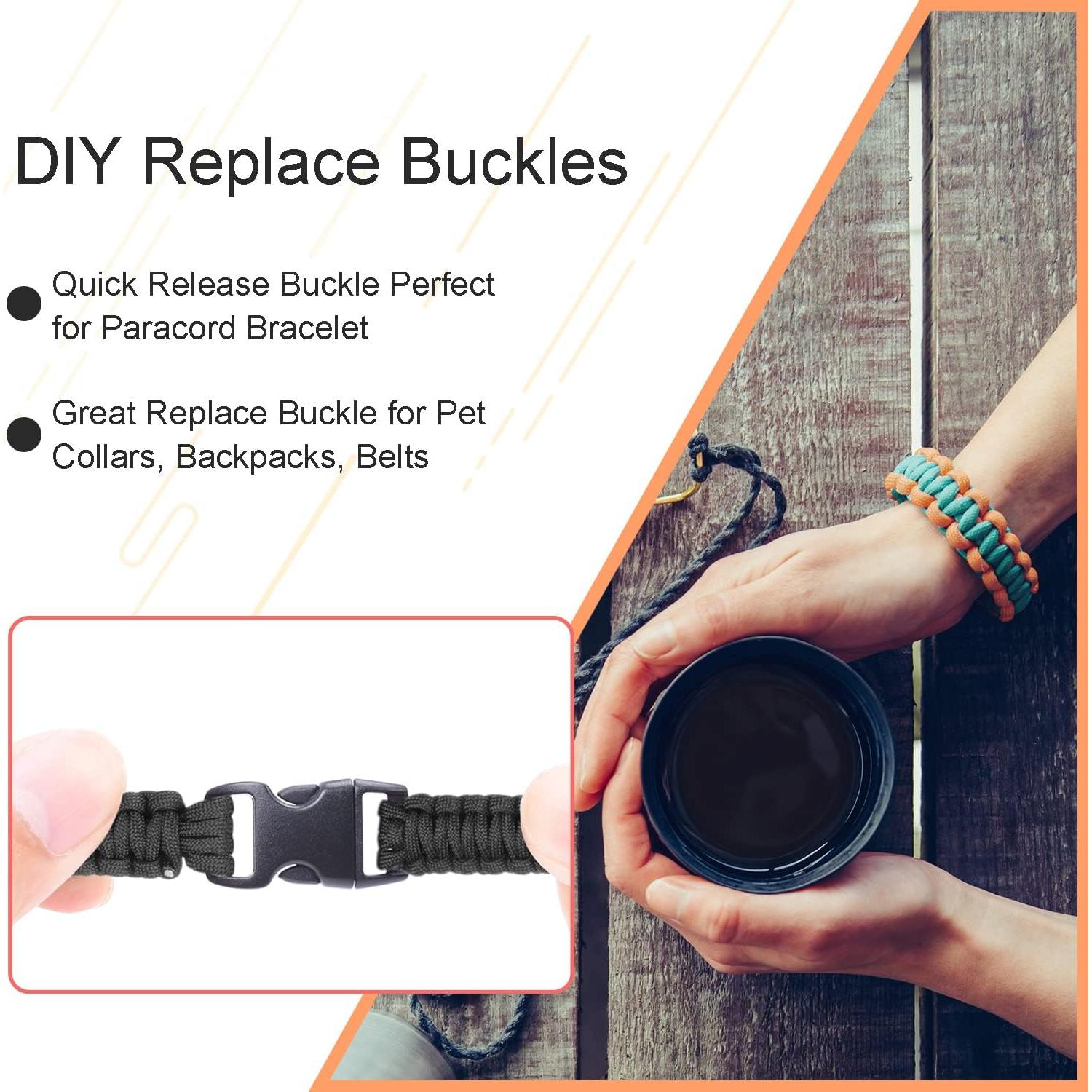 Paquete de 100 Clips de Pulsera de Paracord 3/8" POM