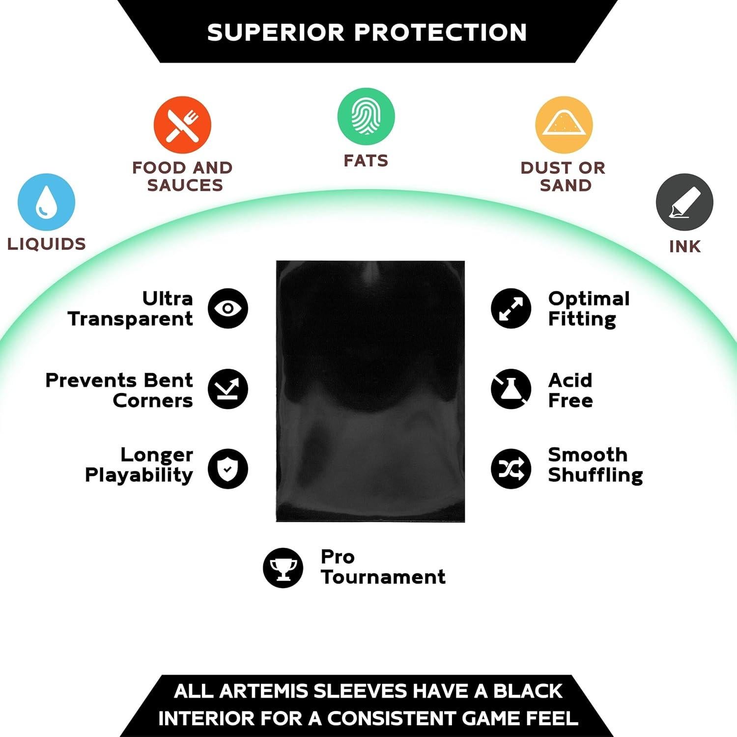 Caja de Deck Quiver Time Negro 80+ con 100 Fundas Artemis