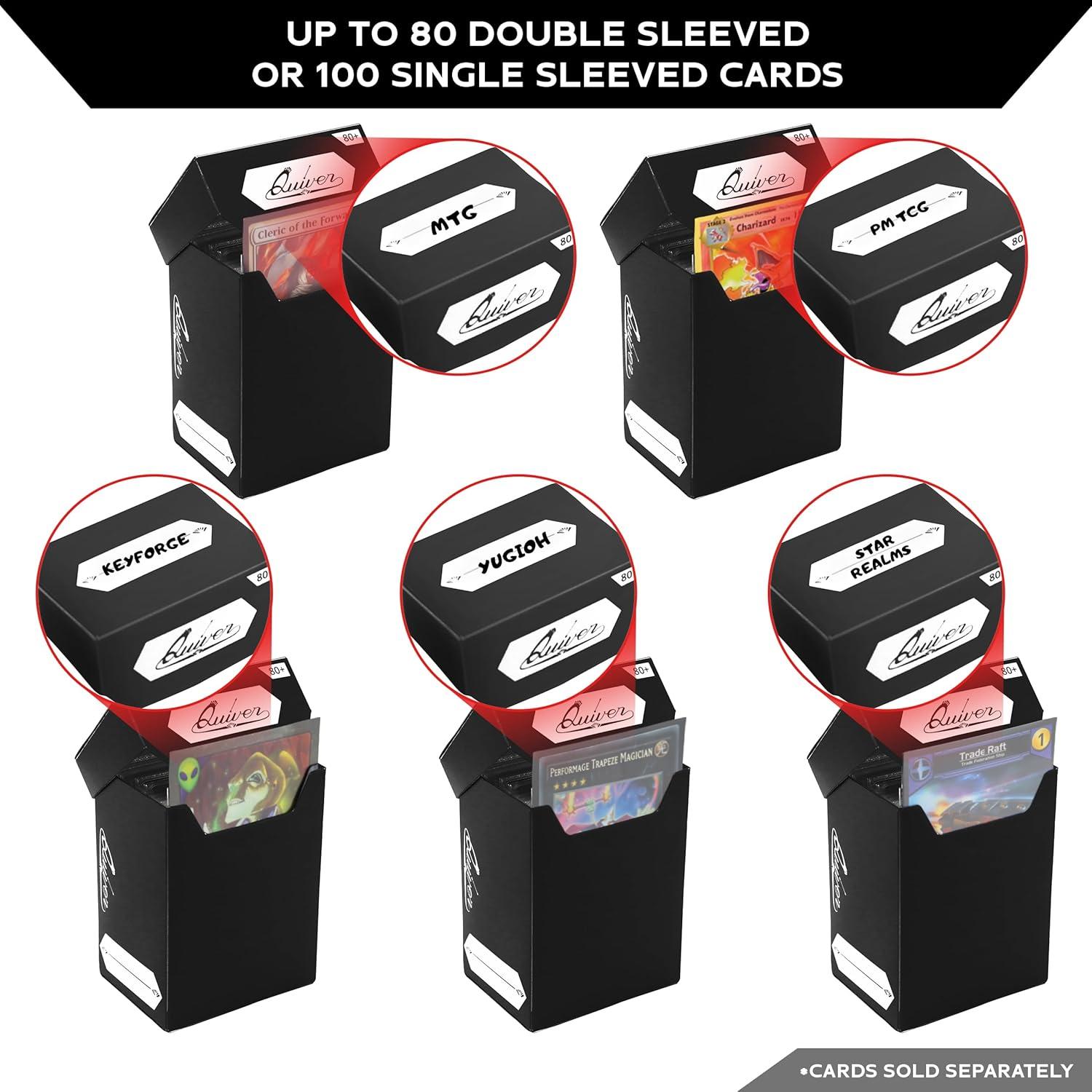 Caja de Deck Quiver Time Negro 80+ con 100 Fundas Artemis