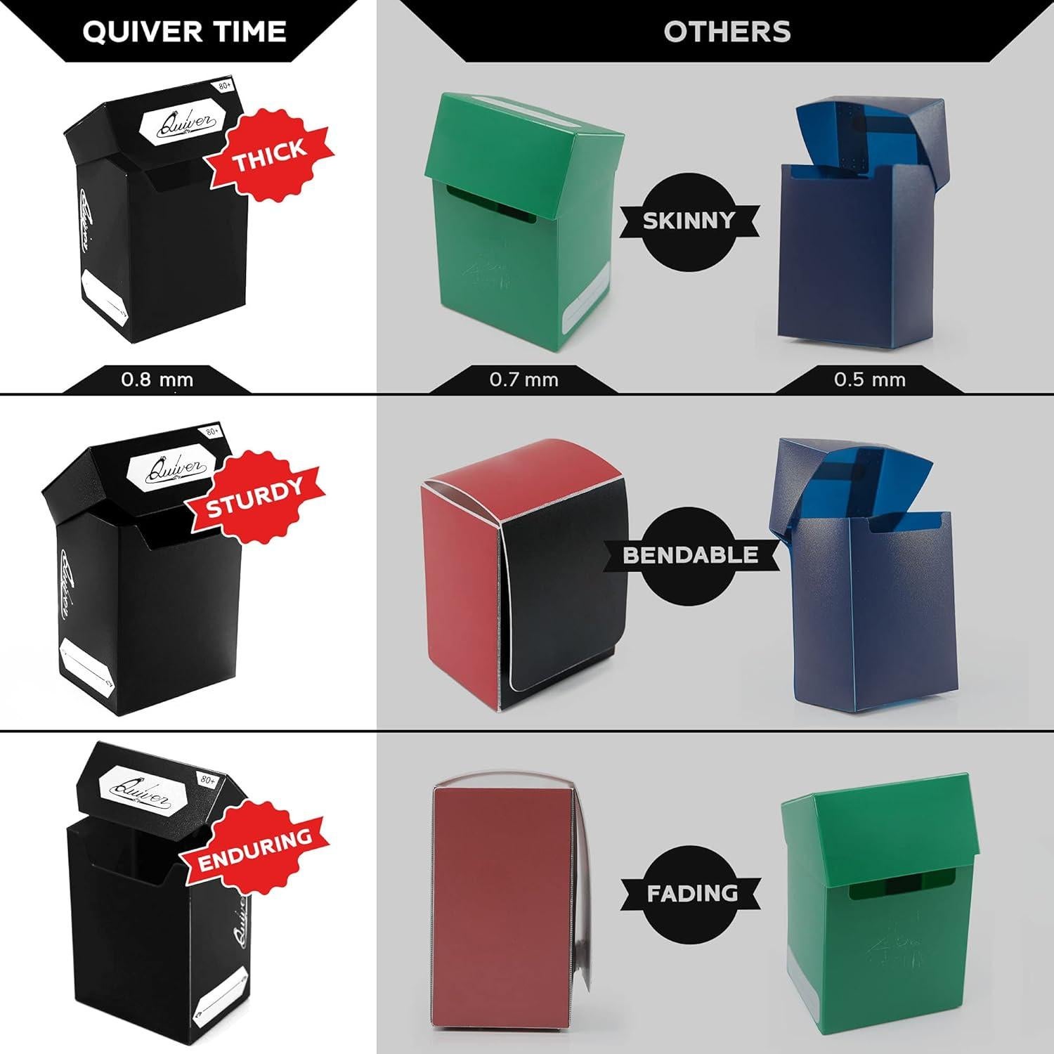 Caja de Deck Quiver Time Negro 80+ con 100 Fundas Artemis