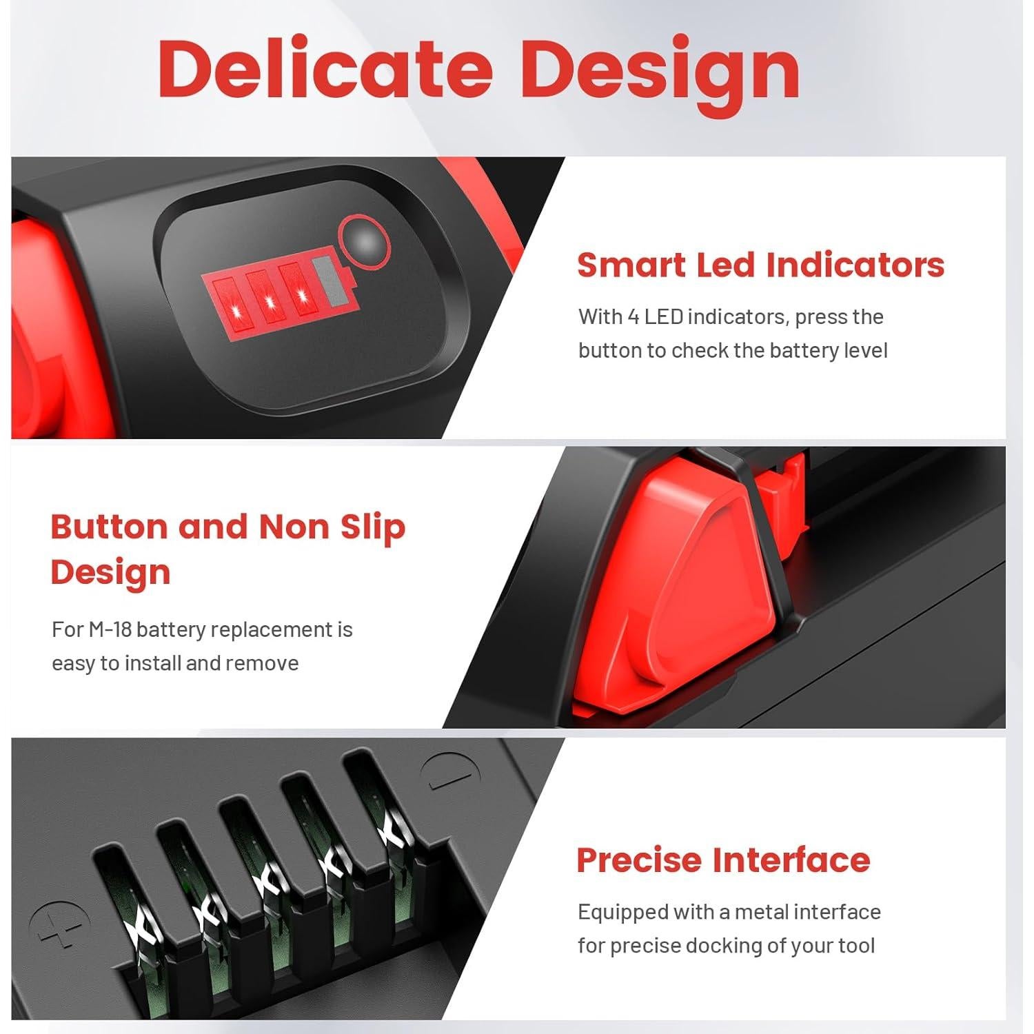 Batería de Litio 6.0Ah 18V para Milwaukee M18 - Reemplazo