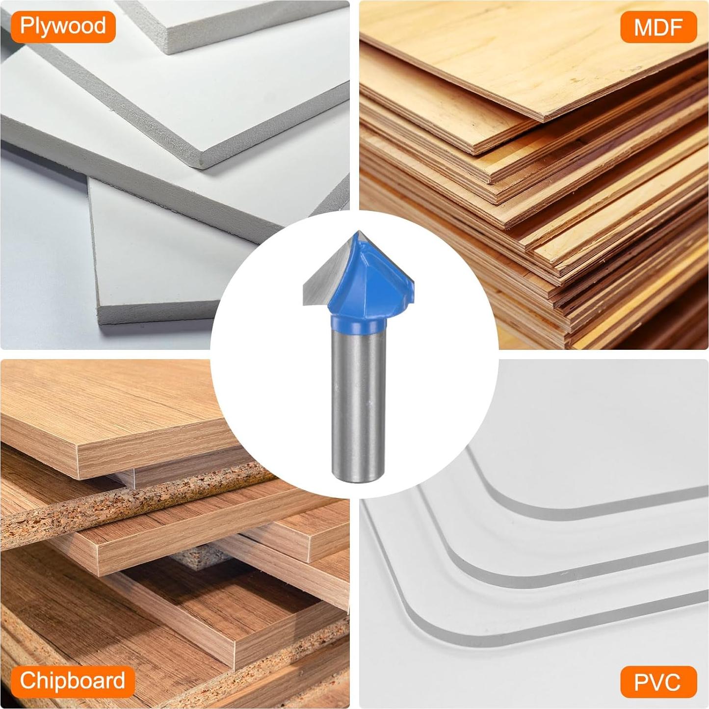 Brocas de Router HARFINGTON 25.4mm Carburo 90 Grados para Madera