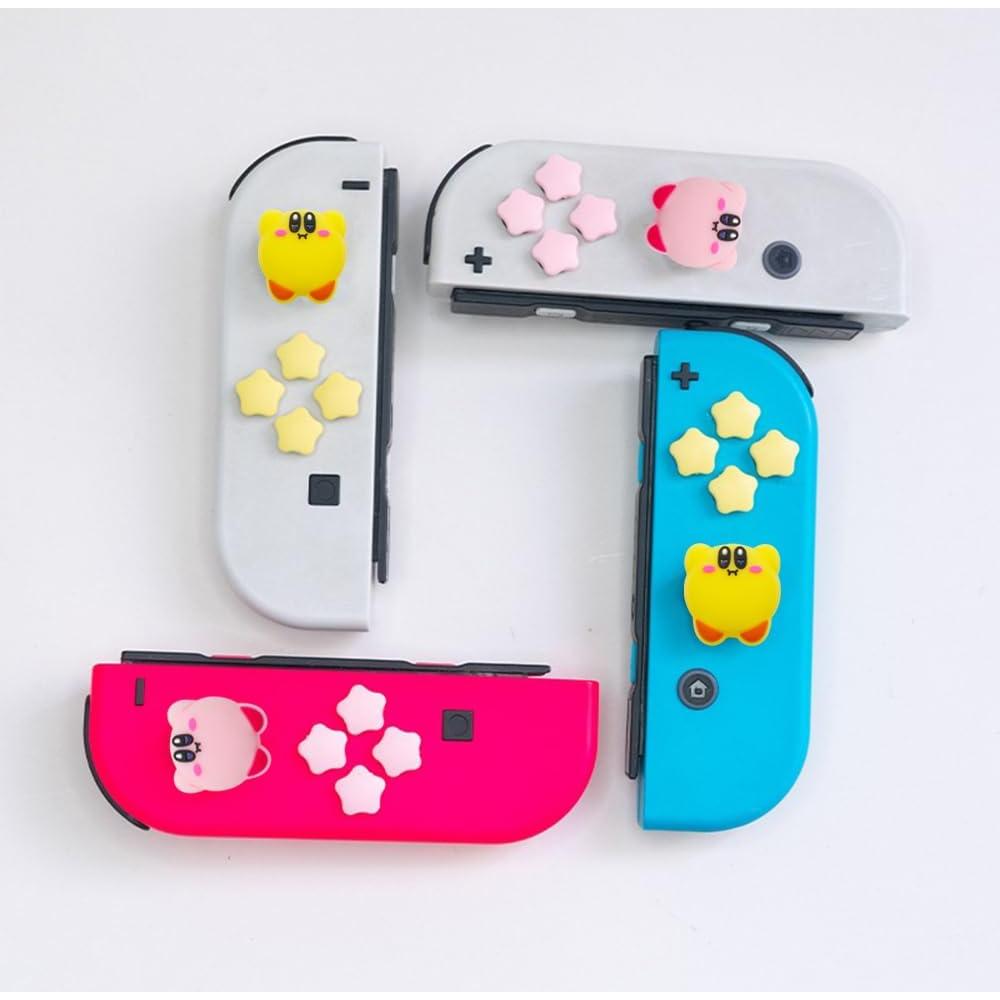 Tapas de Botones D-Pad Silicona PERFECTSIGHT para Switch - Rosa y Amarillo